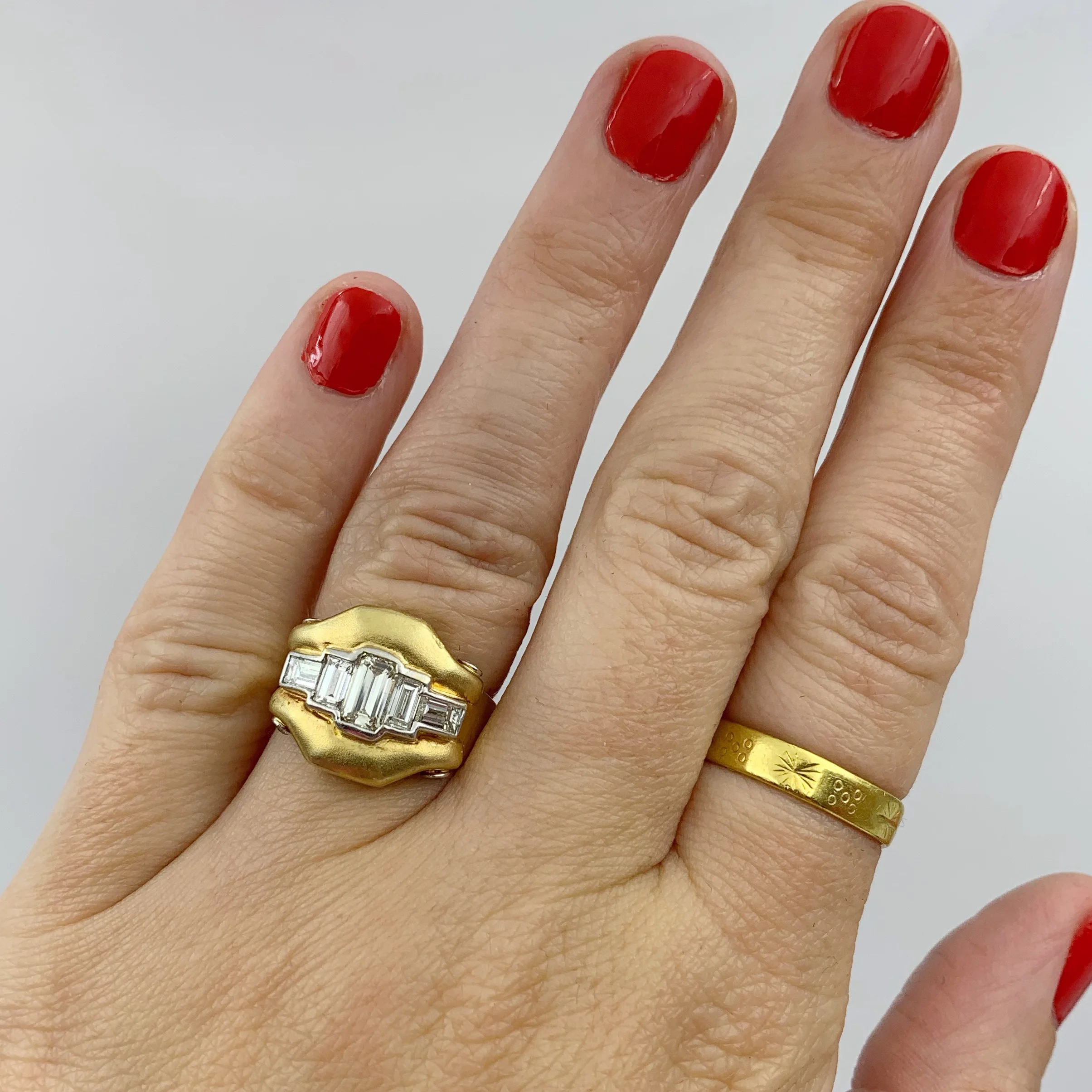 Suzanne Belperron style Art Deco emerald cut ring Reverie estate jewelry NYC