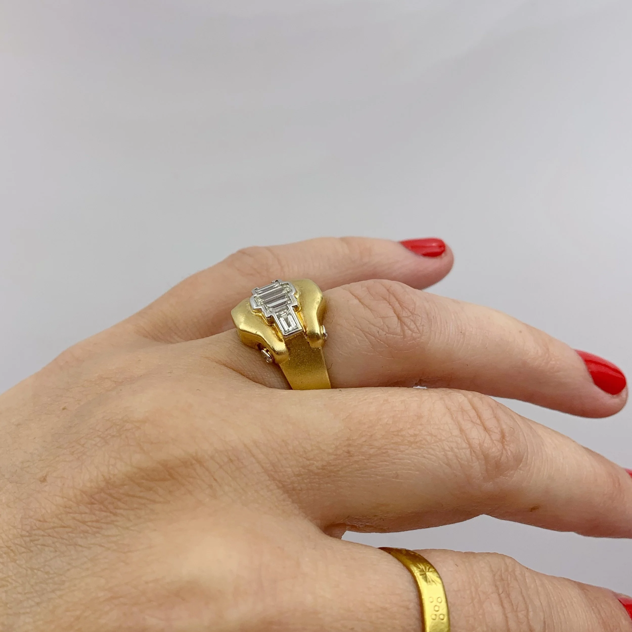 Suzanne Belperron style Art Deco emerald cut ring Reverie estate jewelry NYC