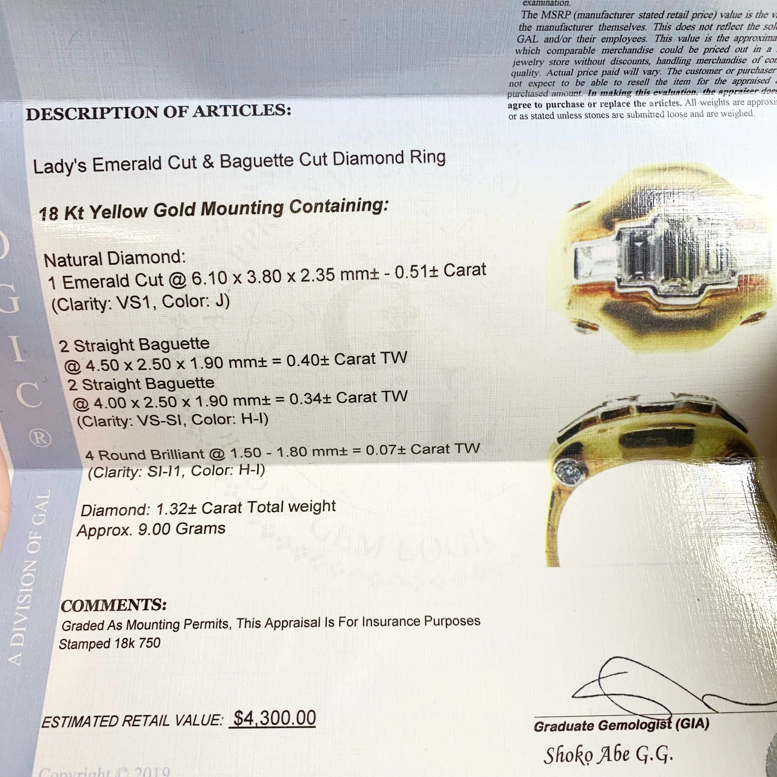 Suzanne Belperron style Art Deco emerald cut ring Reverie estate jewelry NYC