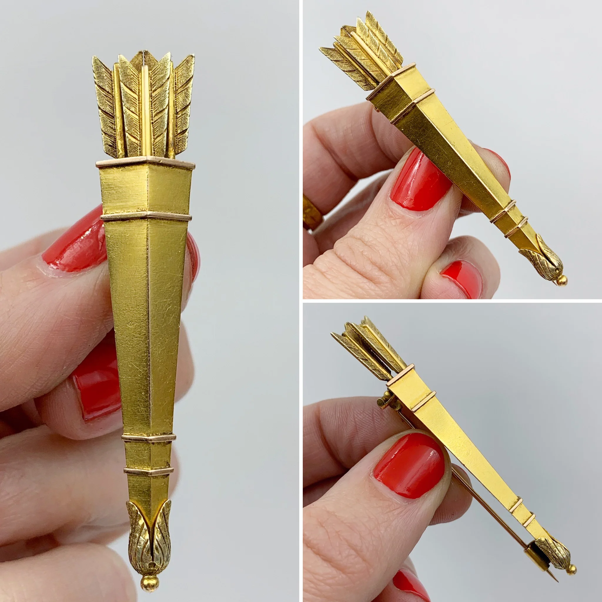 Victorian quiver and arrows brooch Reverie estate jewelry NYC