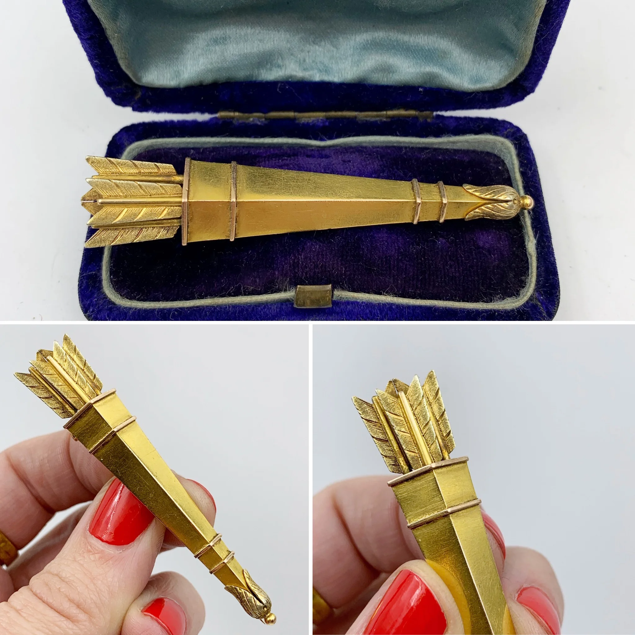 Victorian quiver and arrows brooch Reverie estate jewelry NYC