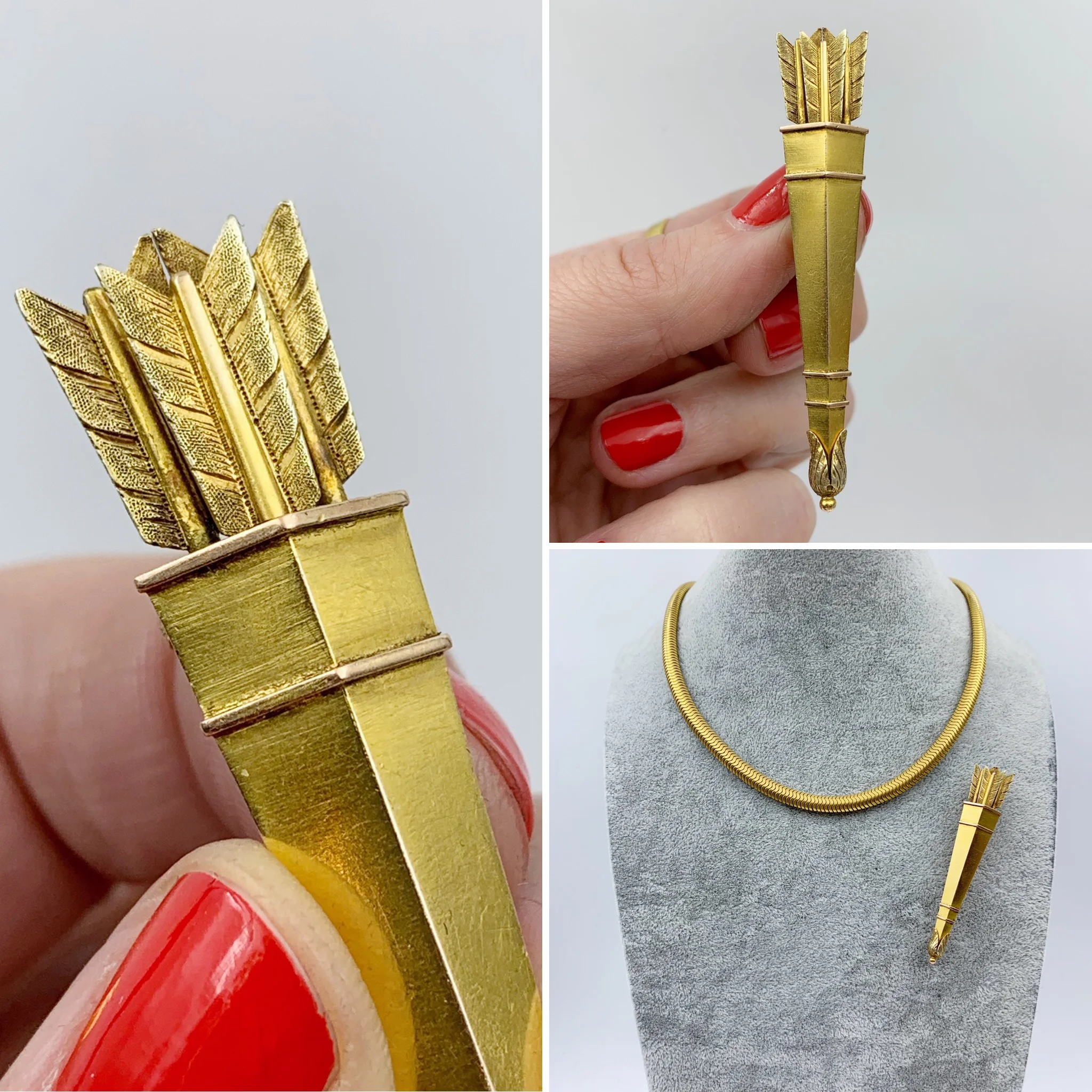 Victorian quiver and arrows brooch Reverie estate jewelry NYC