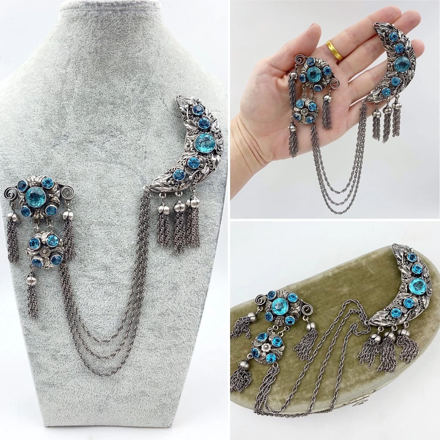Hobé sterling chatelaine pin