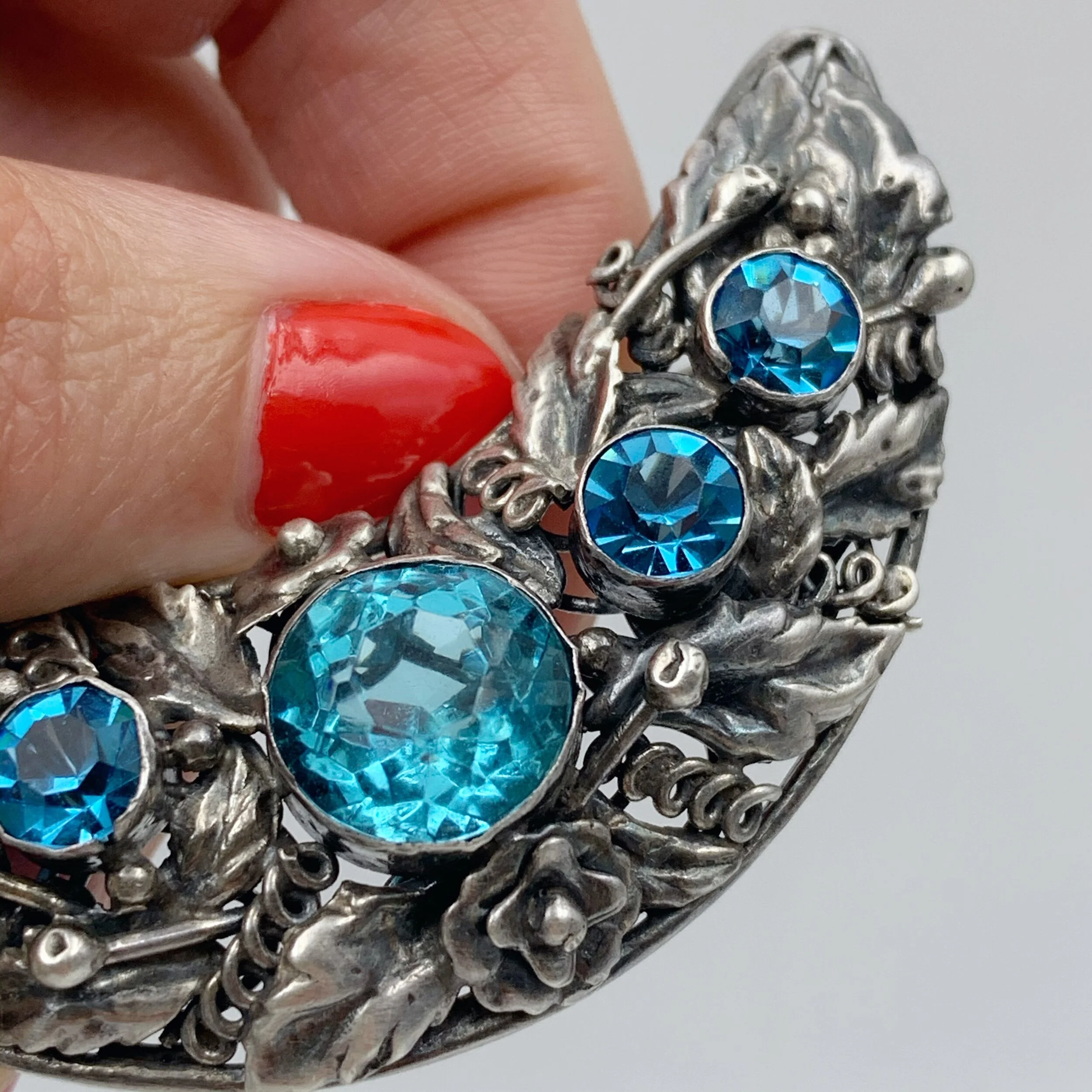 Hobé sterling chatelaine pin