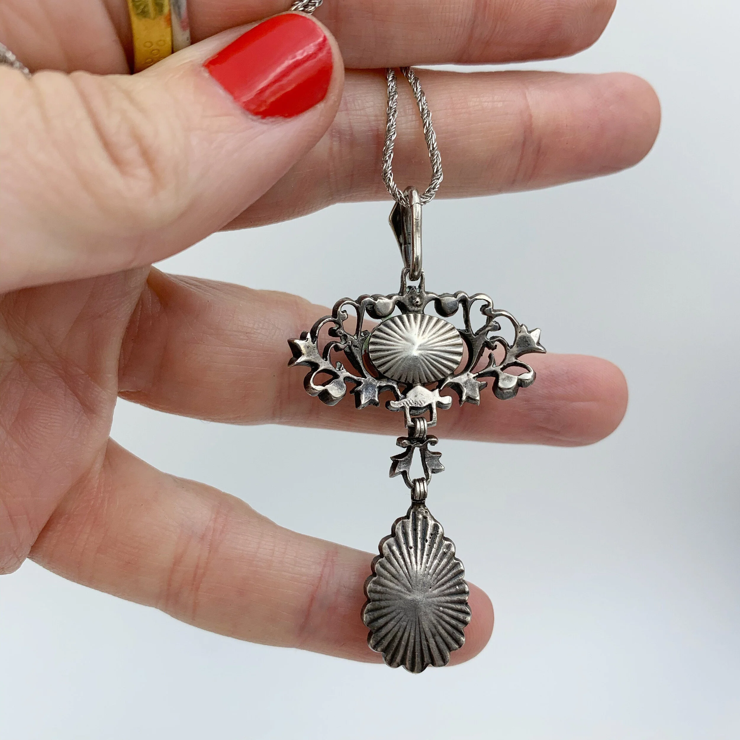 antique sterling yellow paste pendant reverie antique jewelry nyc