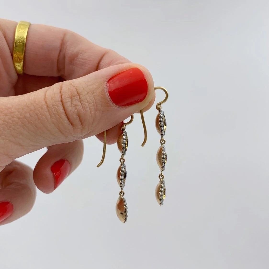 Georgian foil topaz earrings Reverie antique estate jewelry nyc