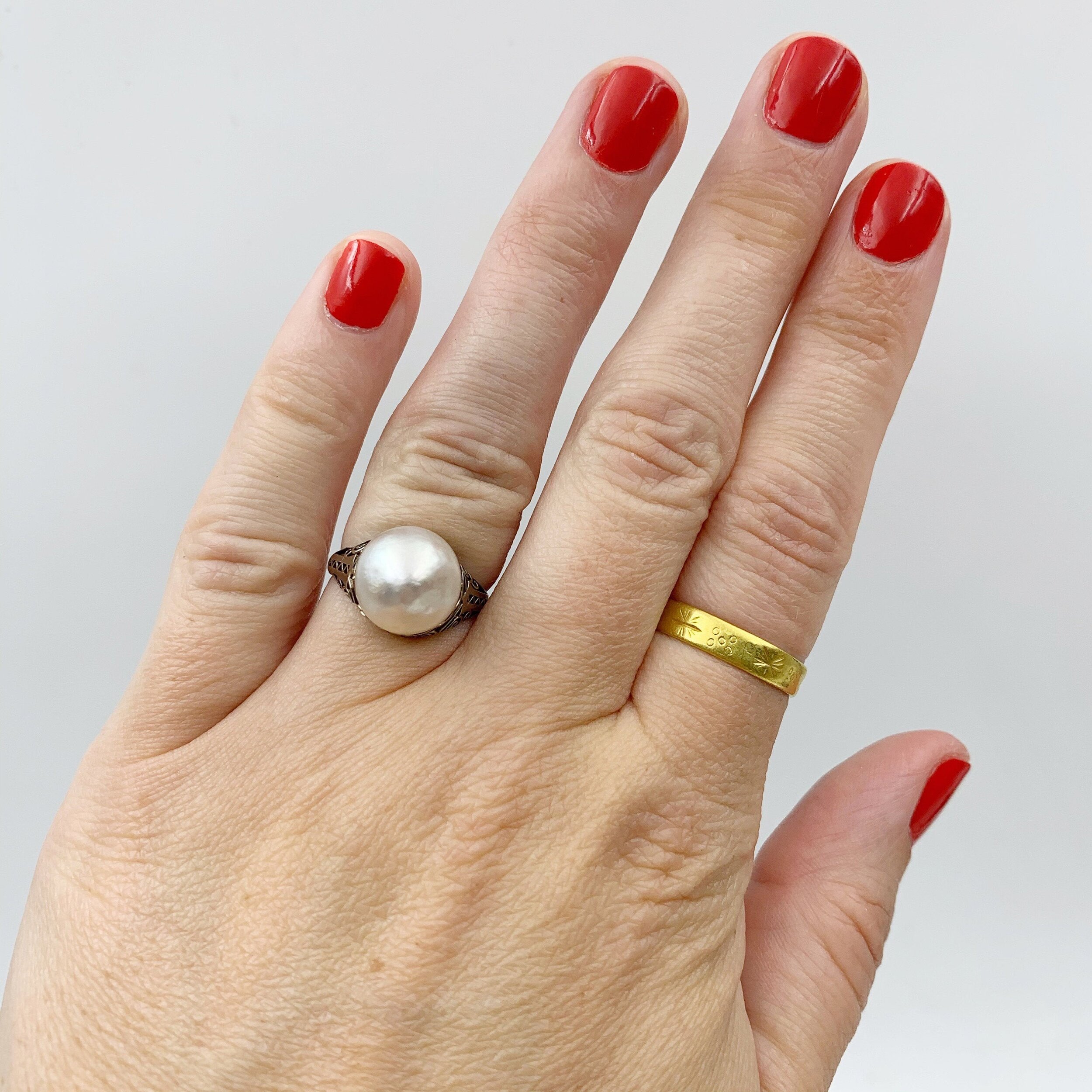 Antique pearl ring 1920s Reverie estate jewelry nyc