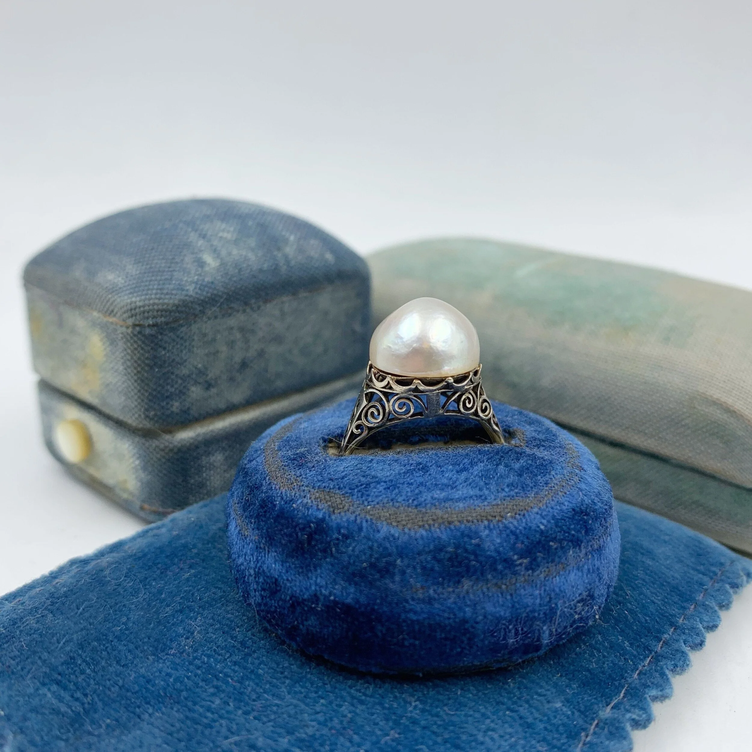 Antique pearl ring 1920s Reverie estate jewelry nyc