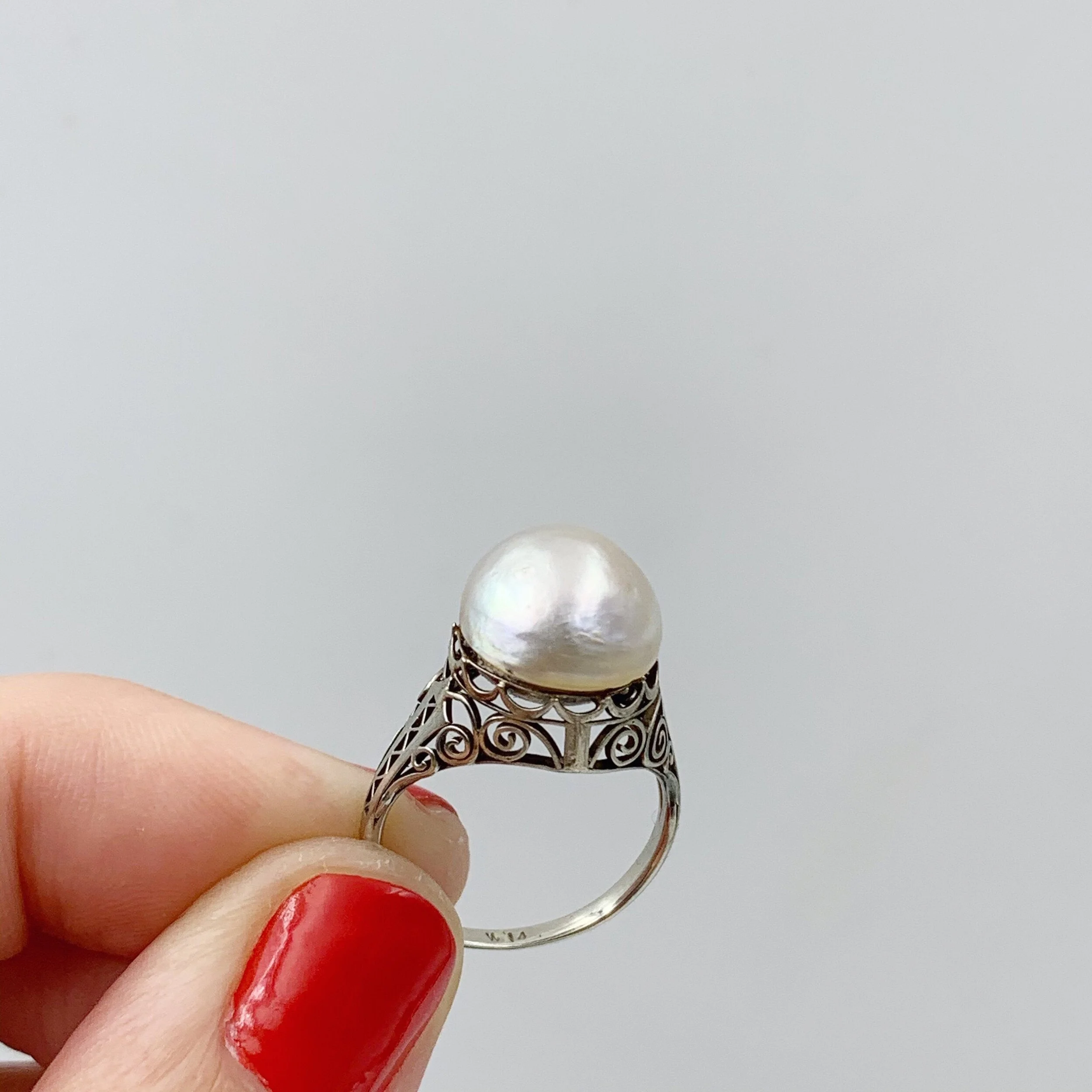 Antique pearl ring 1920s Reverie estate jewelry nyc