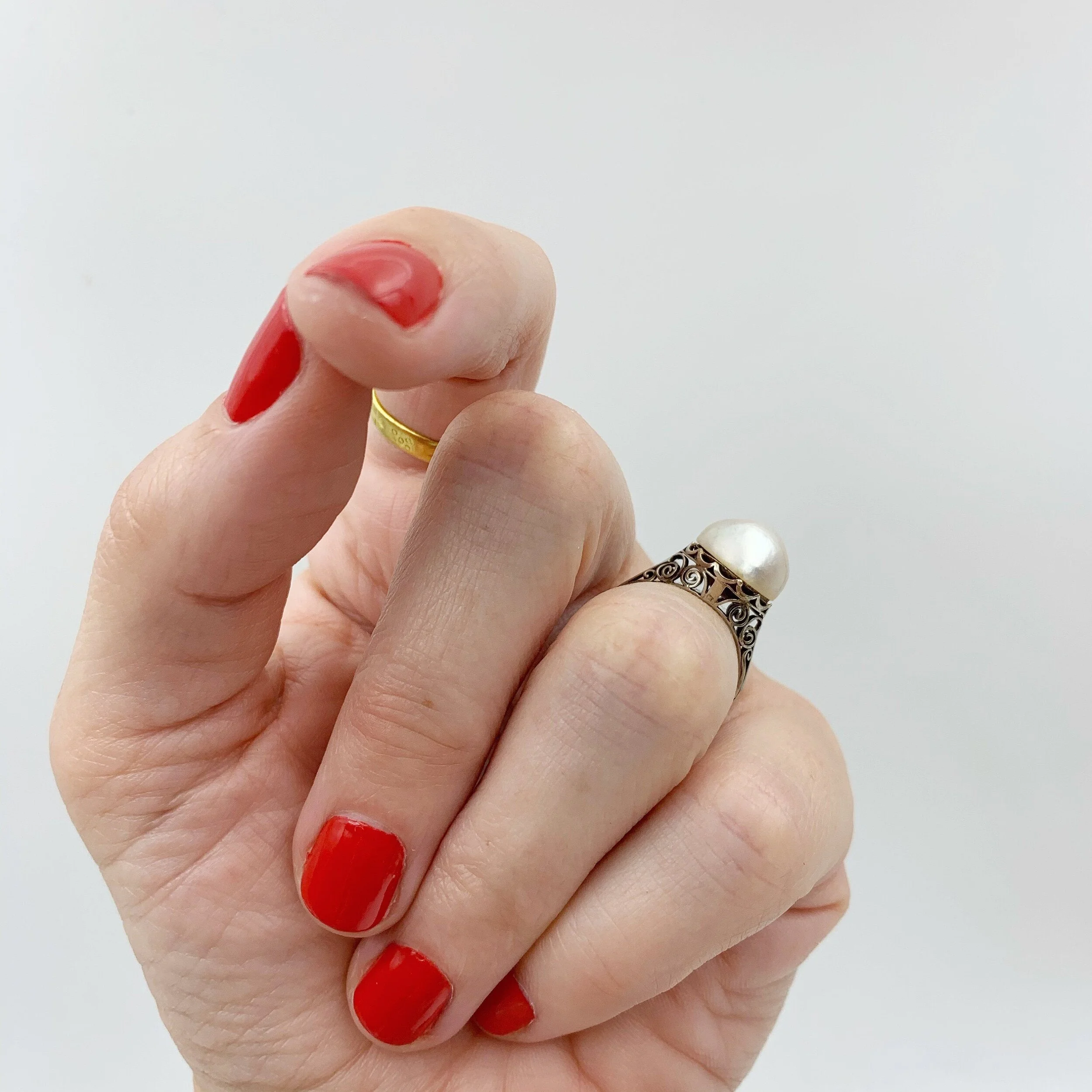 Antique pearl ring 1920s Reverie estate jewelry nyc