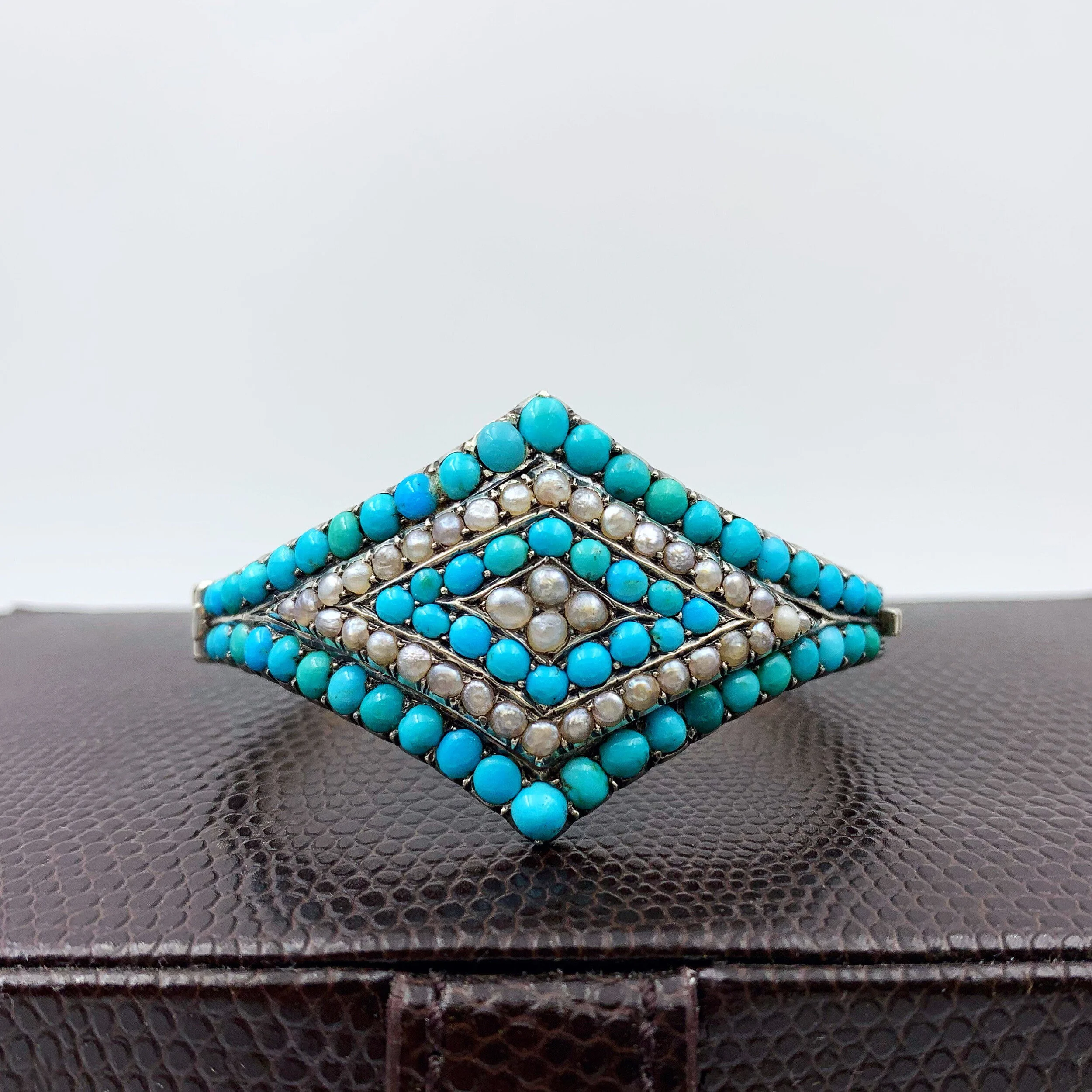 antique victorian pave turquoise bracelet Reverie estate jewelry nyc