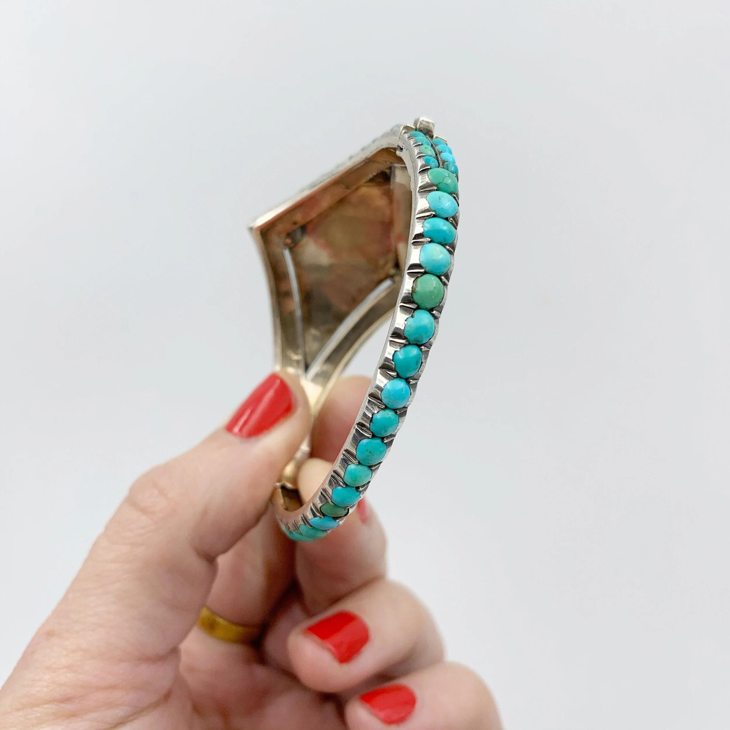 antique victorian pave turquoise bracelet Reverie estate jewelry nyc