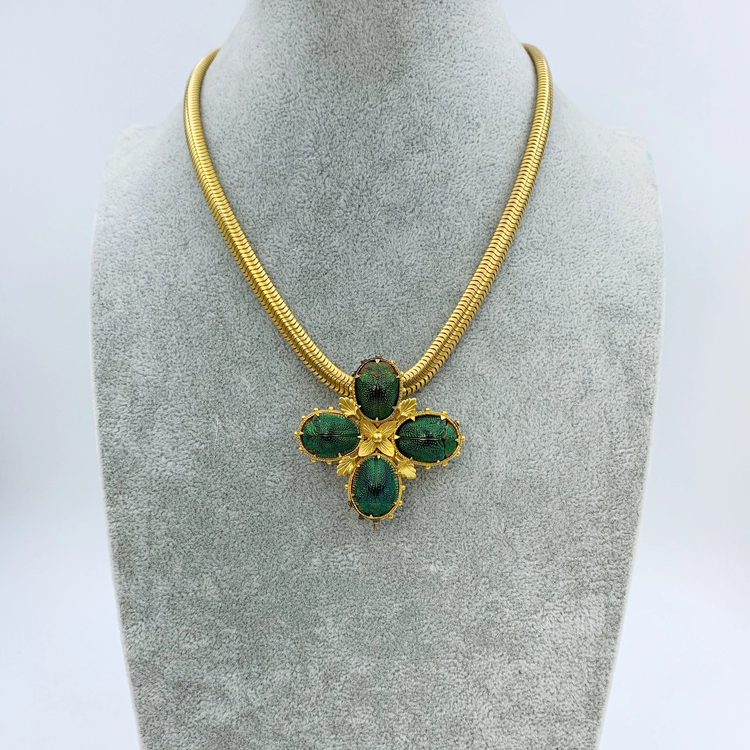 Etruscan revival antique scarab beetle brooch reverie estate jewelry nyc 