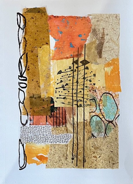 "Small Abstract # 6" acrylic and collage