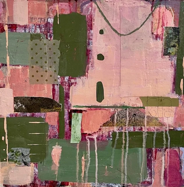 "Finding Clarity"   acrylic and mixed media  18 x 18"