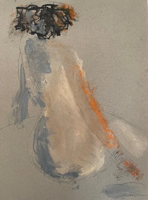 "Subtle"  charcoal and pastel on pastel paper