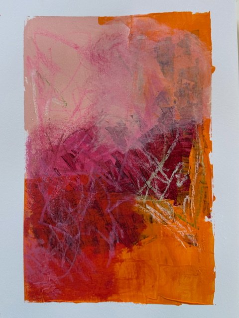 "Emergence"   7 x 10" acrylic and pastel