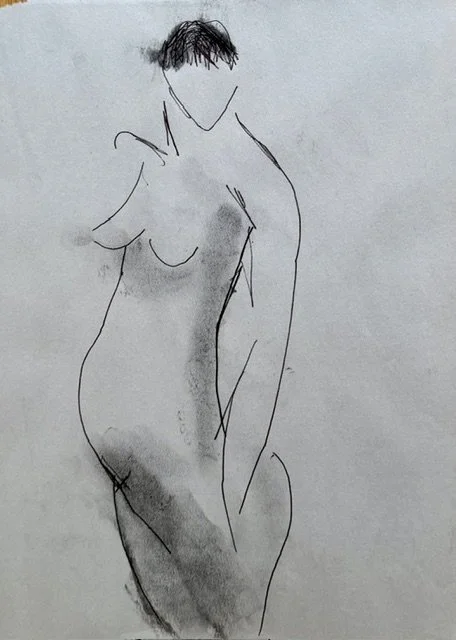 Nude in charcoal