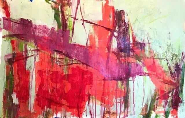 Red and Purple Abstract  33 x 27"