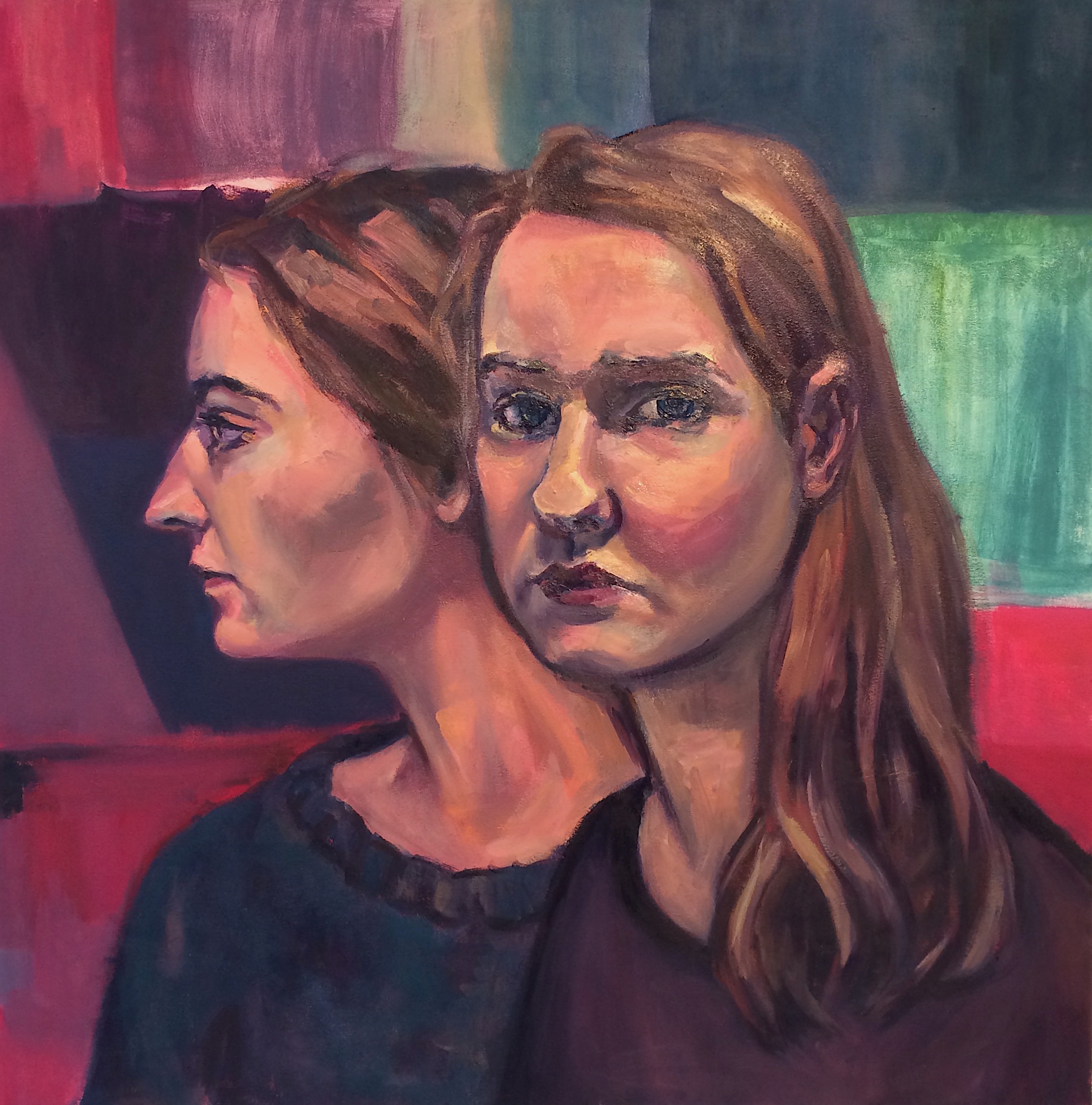 sisters, after Prudence Heward's "Immigrants"