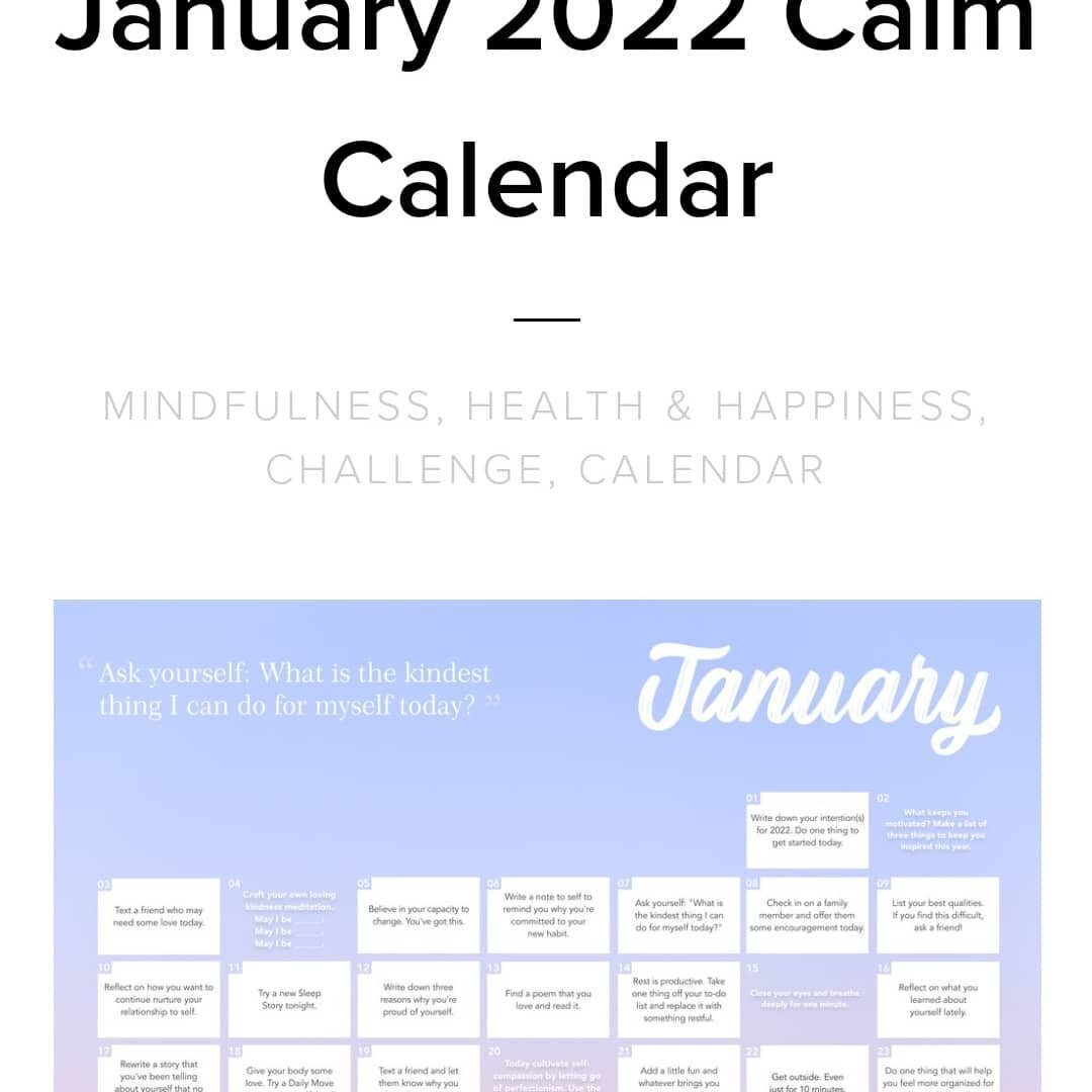 Just saw this new calm calendar too. Thinking it might be fun to add to my training routine.