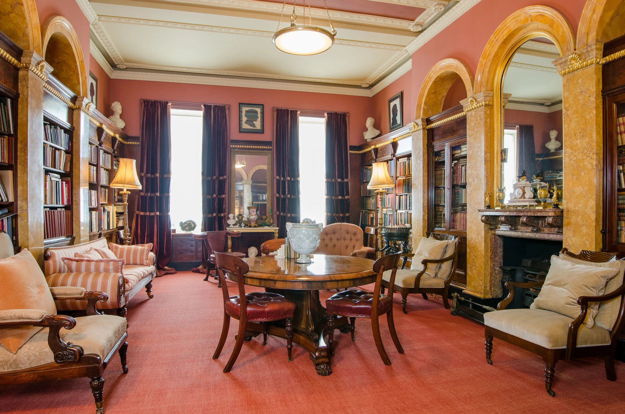 The library at 19, Lansdown Crescent, Bath, formerly the property of William Beckford; contents valued & sold at auction by Aldridges of Bath
