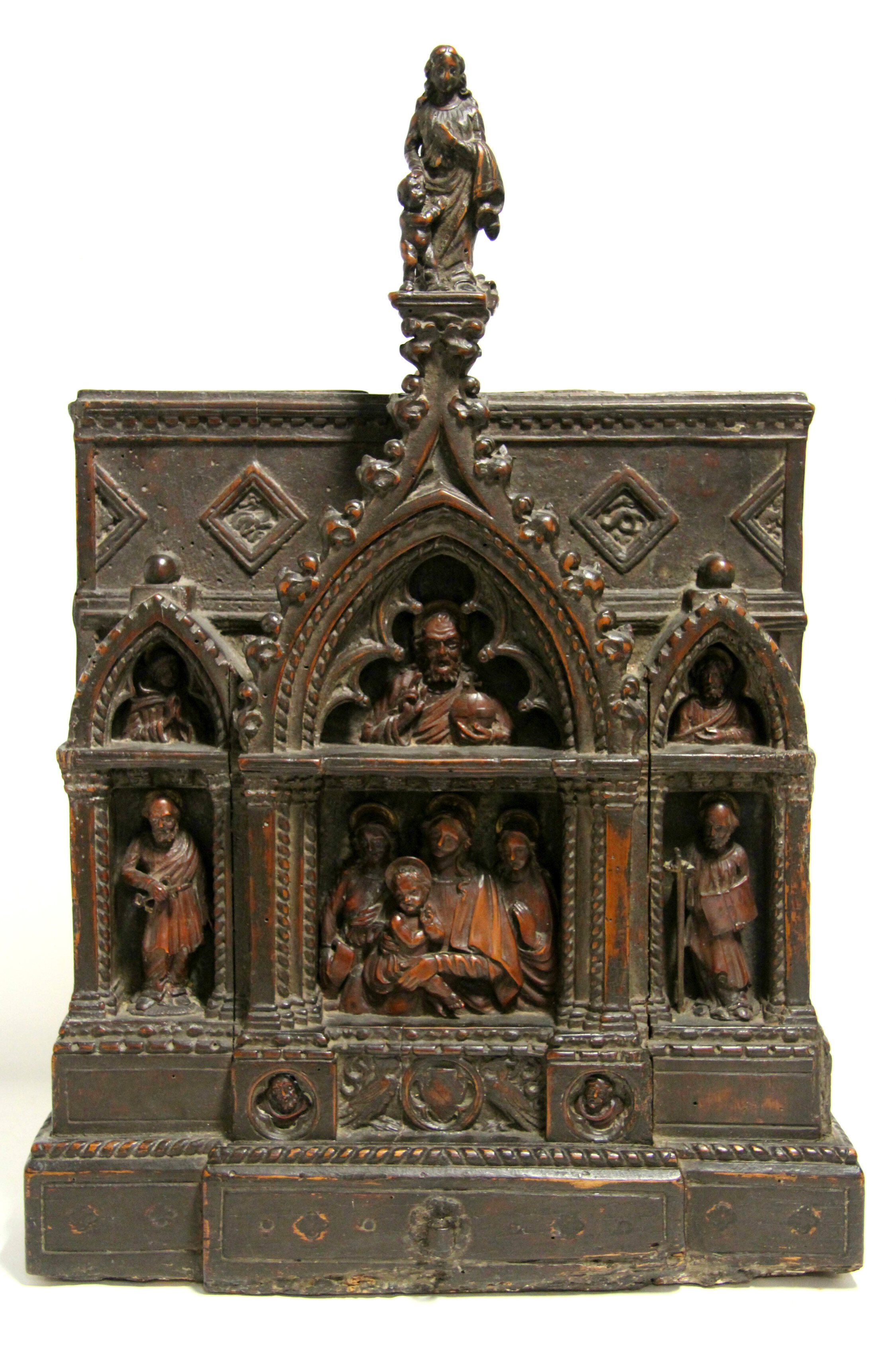 An early carved walnut alter piece, Sold For £7,700 in August 2016.jpg