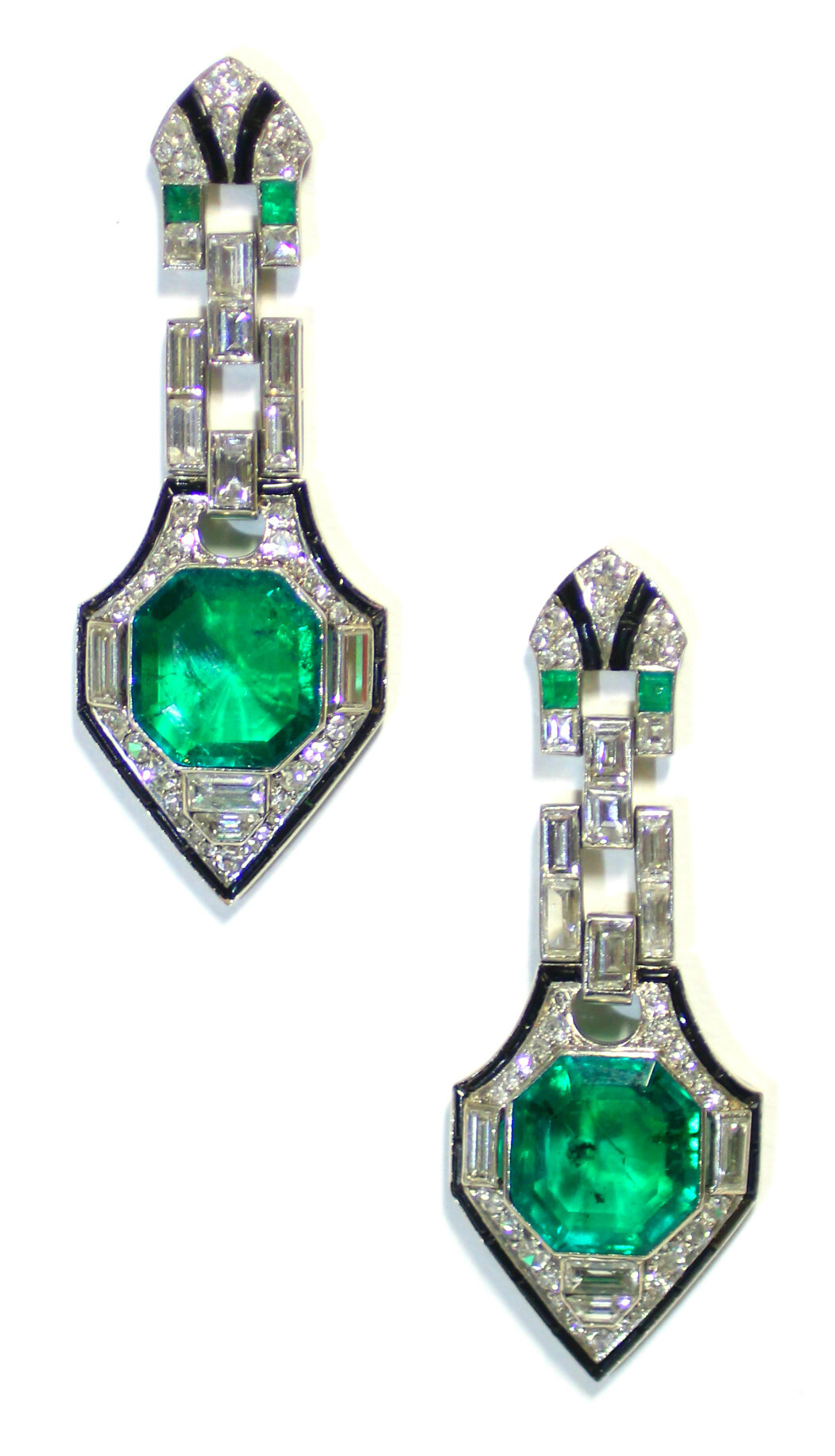 SOLD FOR £48,000 A pair of Art Deco Emerald, Diamond & Black Onyx earrings.jpg