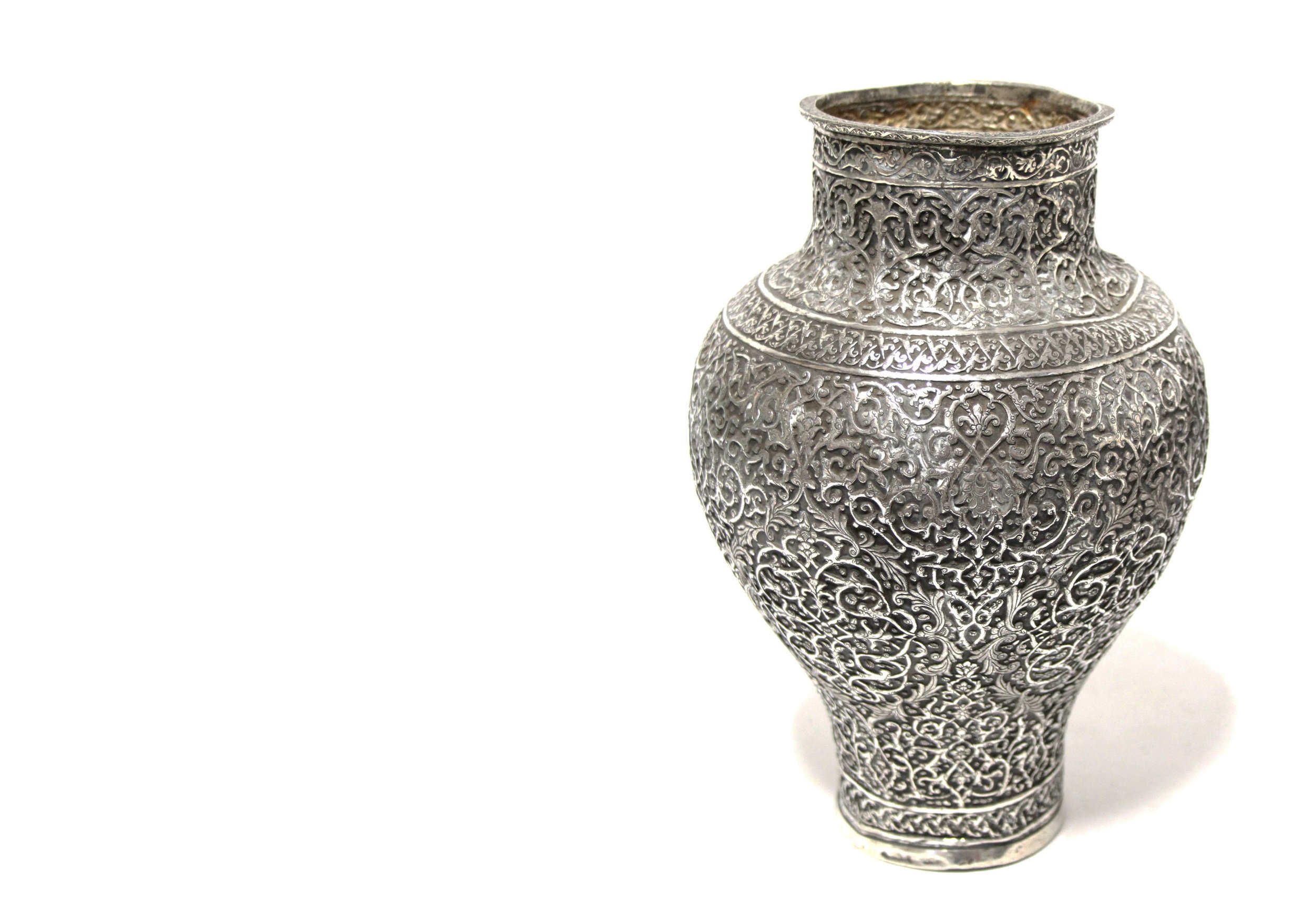 AN EARLY PERSIAN SILVER VASE