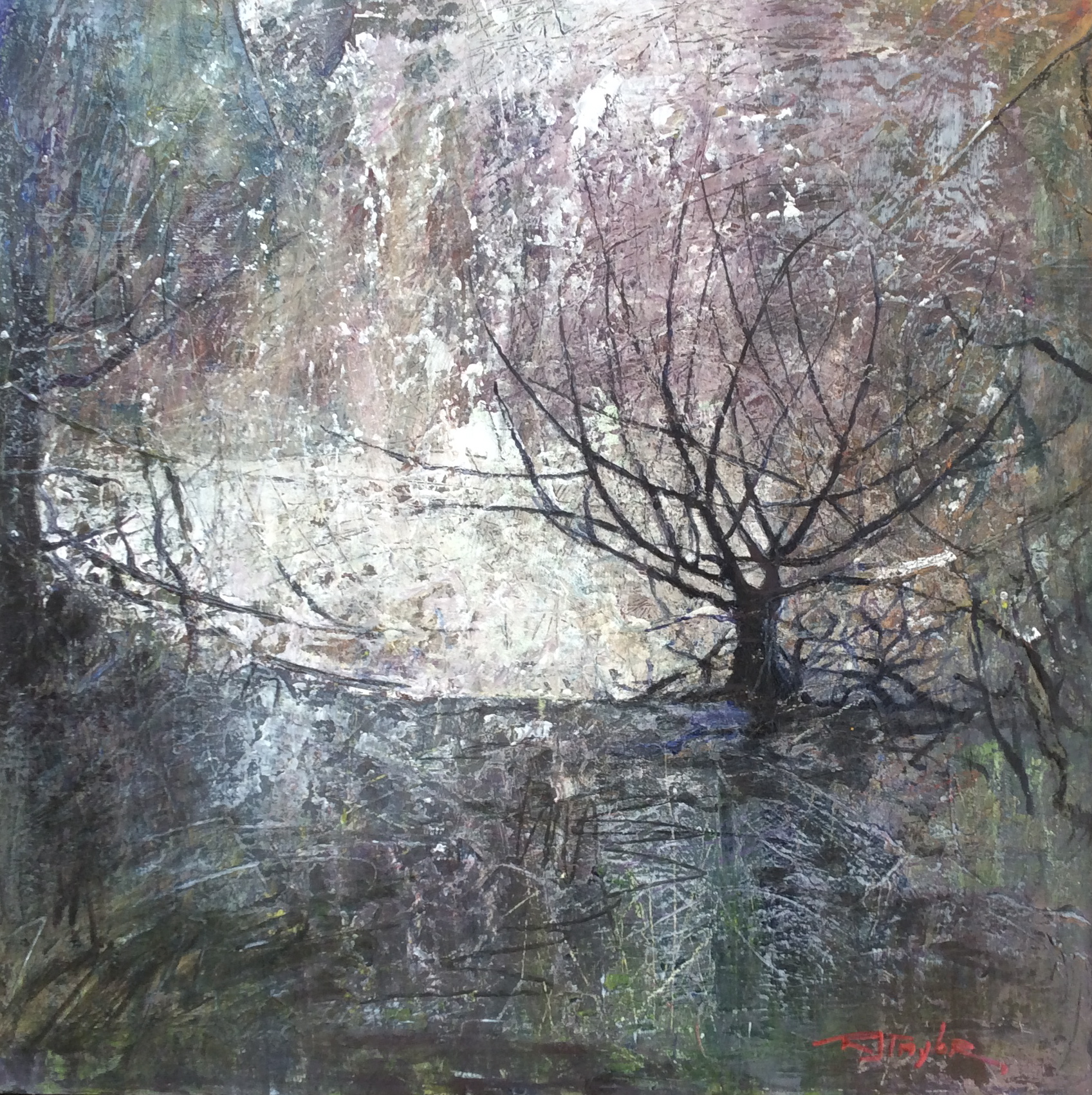 November Tree 24x24 mixed medium