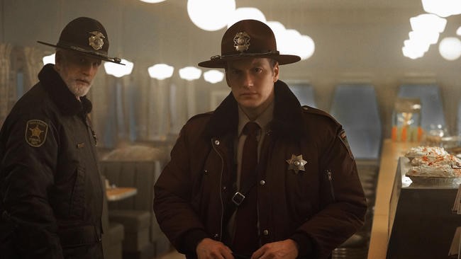 Ted Danson as Sheriff Hank Larsson (left) and Patrick Wilson as Lou Solverson (right)