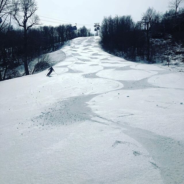 The only good thing about all the ski hills being closed #cornsnow #catskillmountains