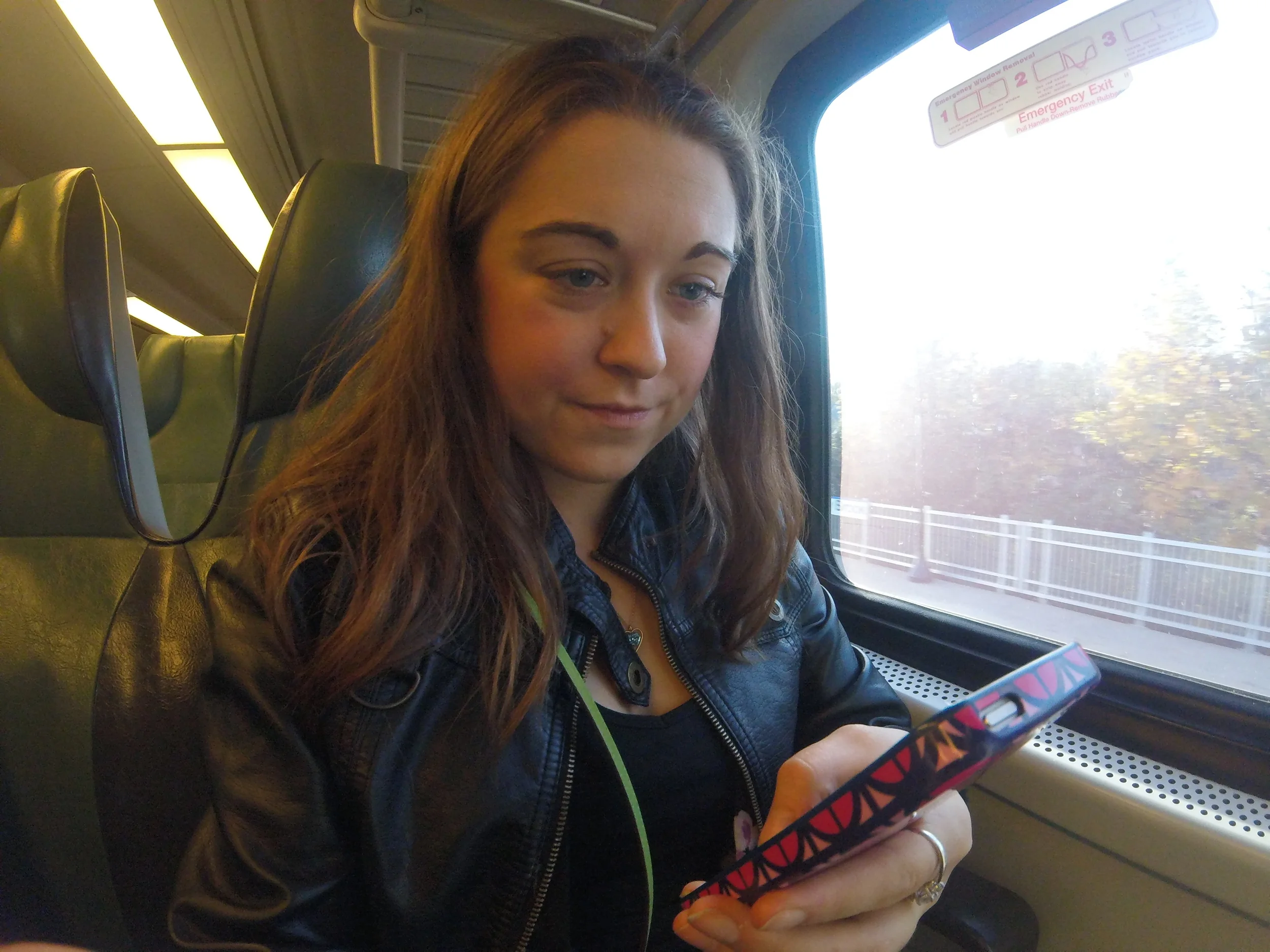 Playing with my GoPro on the LIRR.