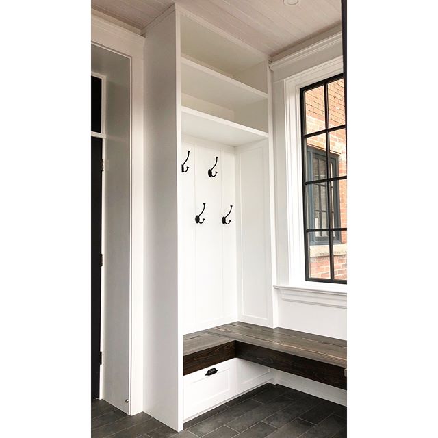 Wrapped this corner cabinet up this morning. It looks relatively simple but the bench being integrated with the inside of the cabinet adds some complication. Thank you @paulclinkard for you help getting this installed, always a pleasure working together. A huge shoutout to Brent @bhc_solutions it was our first and hopefully not the last! #shaker #millwork #cabinet #customcabinets #cabinetmaking #woodshop #lacquer #bench #seat #pine #oc66 #doyouevenbuiltinbro #builtin #mudroom #reno #renovation #toronto