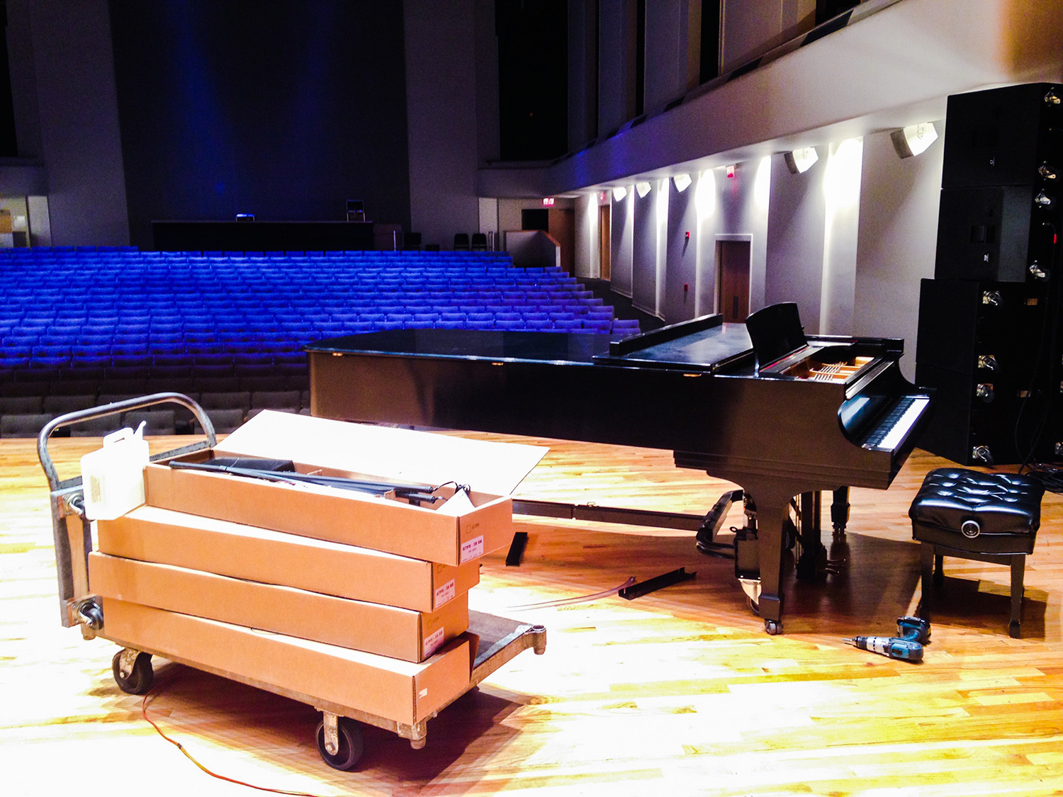 Grand Piano Life Saver Installation in a concert hall