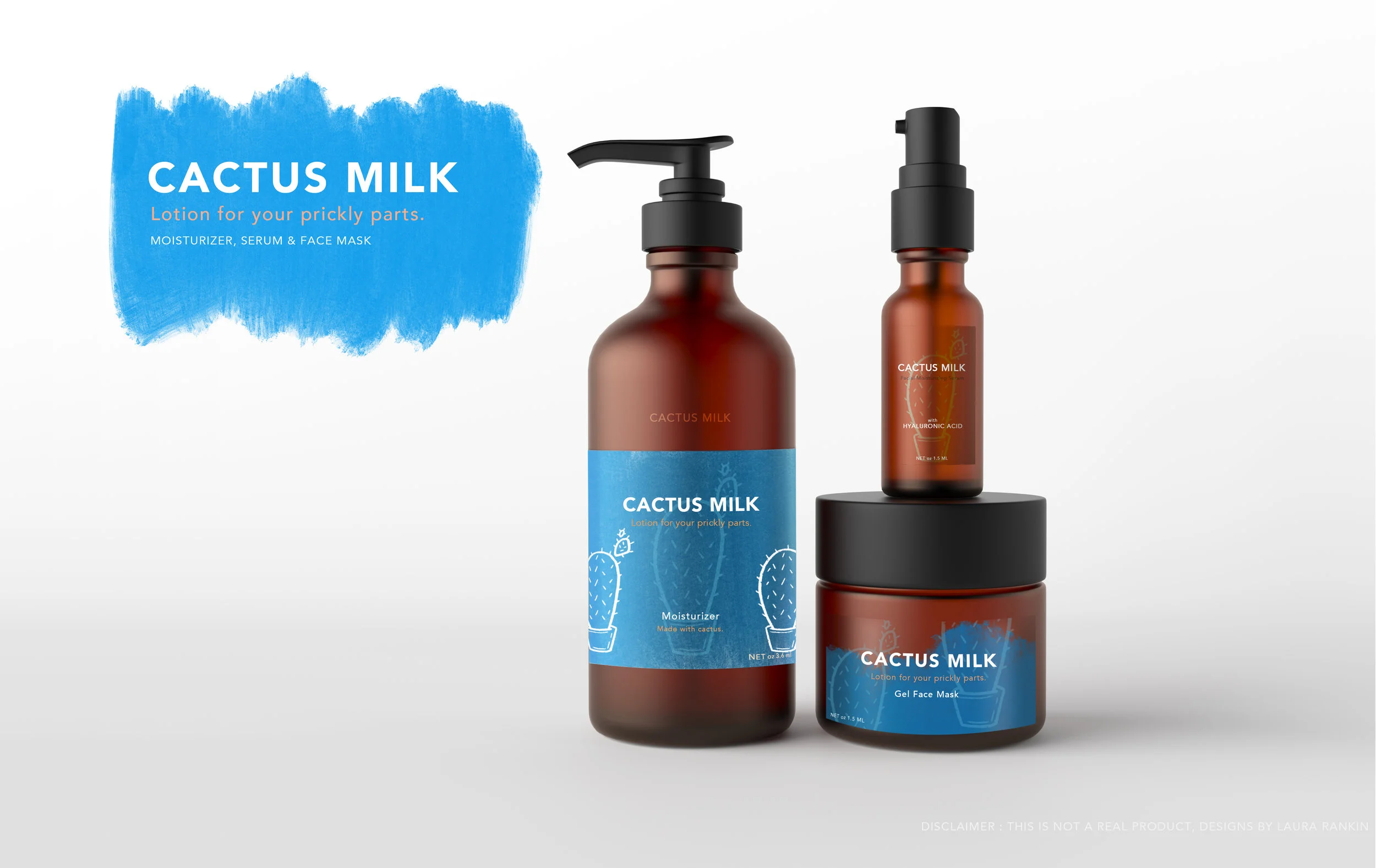 Cactus Milk - Lotion - Face Serum - Gel Mask Product Design - Photoshop
