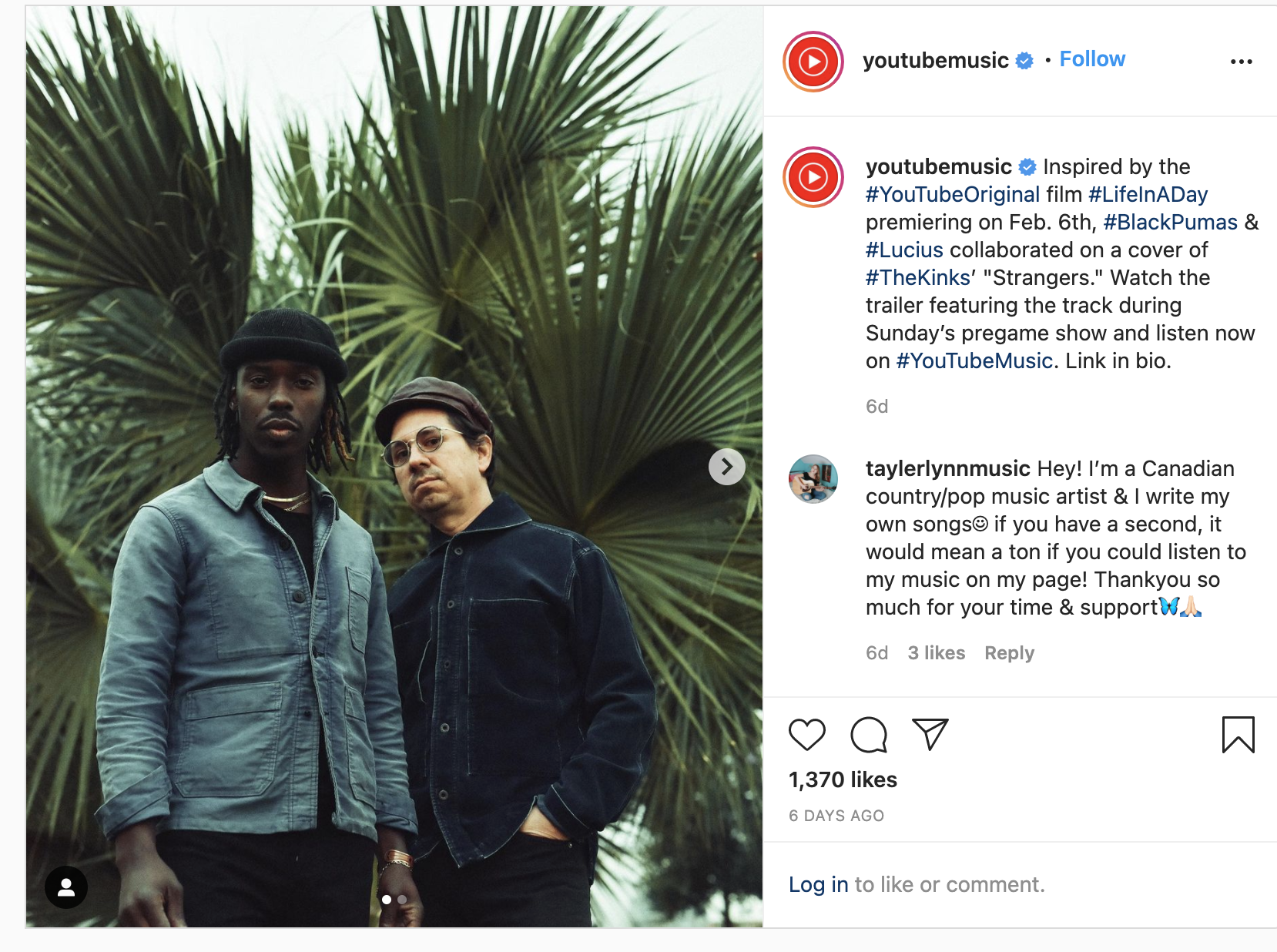 YouTube music instagram 