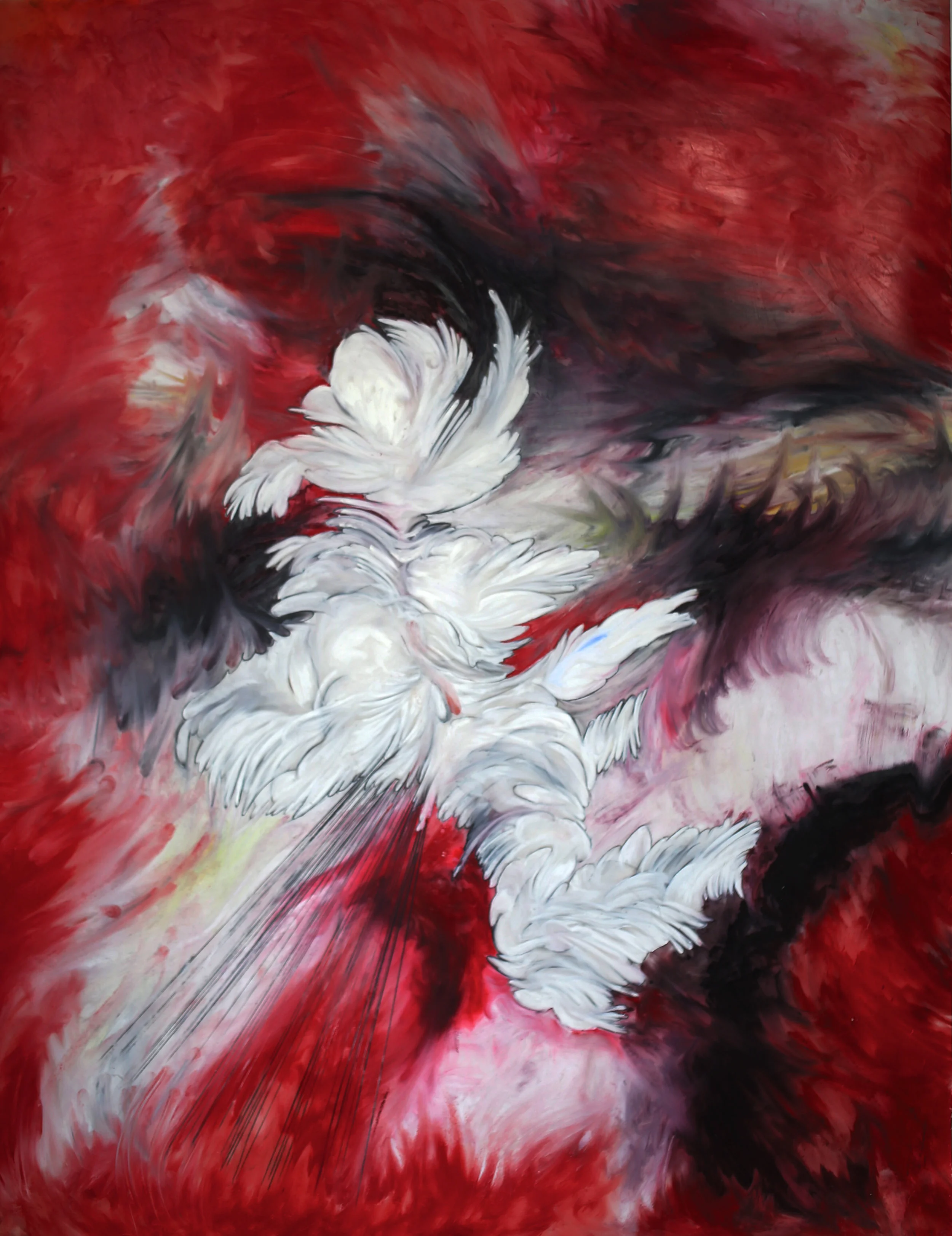 Six , 2017 Oil pastel on mylar 36 x 24 inches