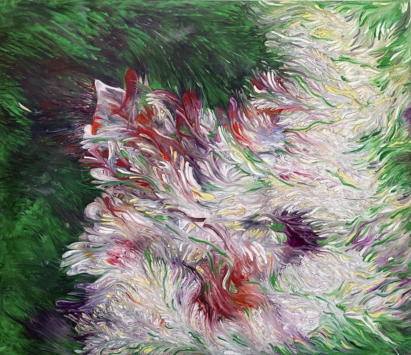  Long Wind, 2020  Oil pastel on mylar  36x48 inches 