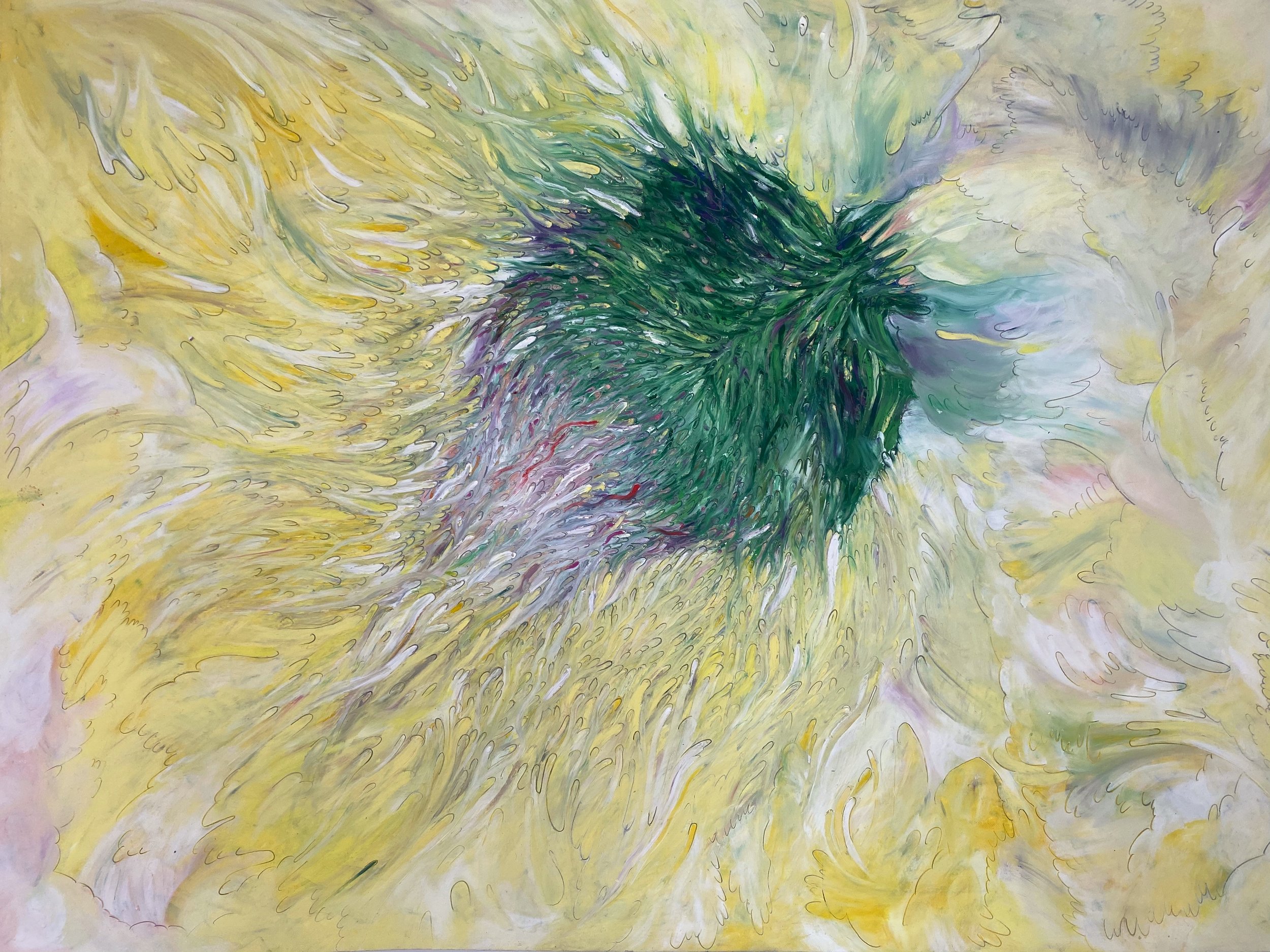  Thistle, 2021  Oil pastel on paper  22x30 inches 