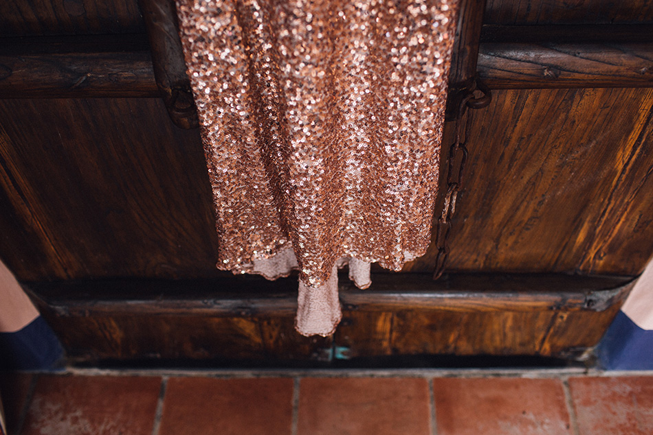 sequin dress rose gold