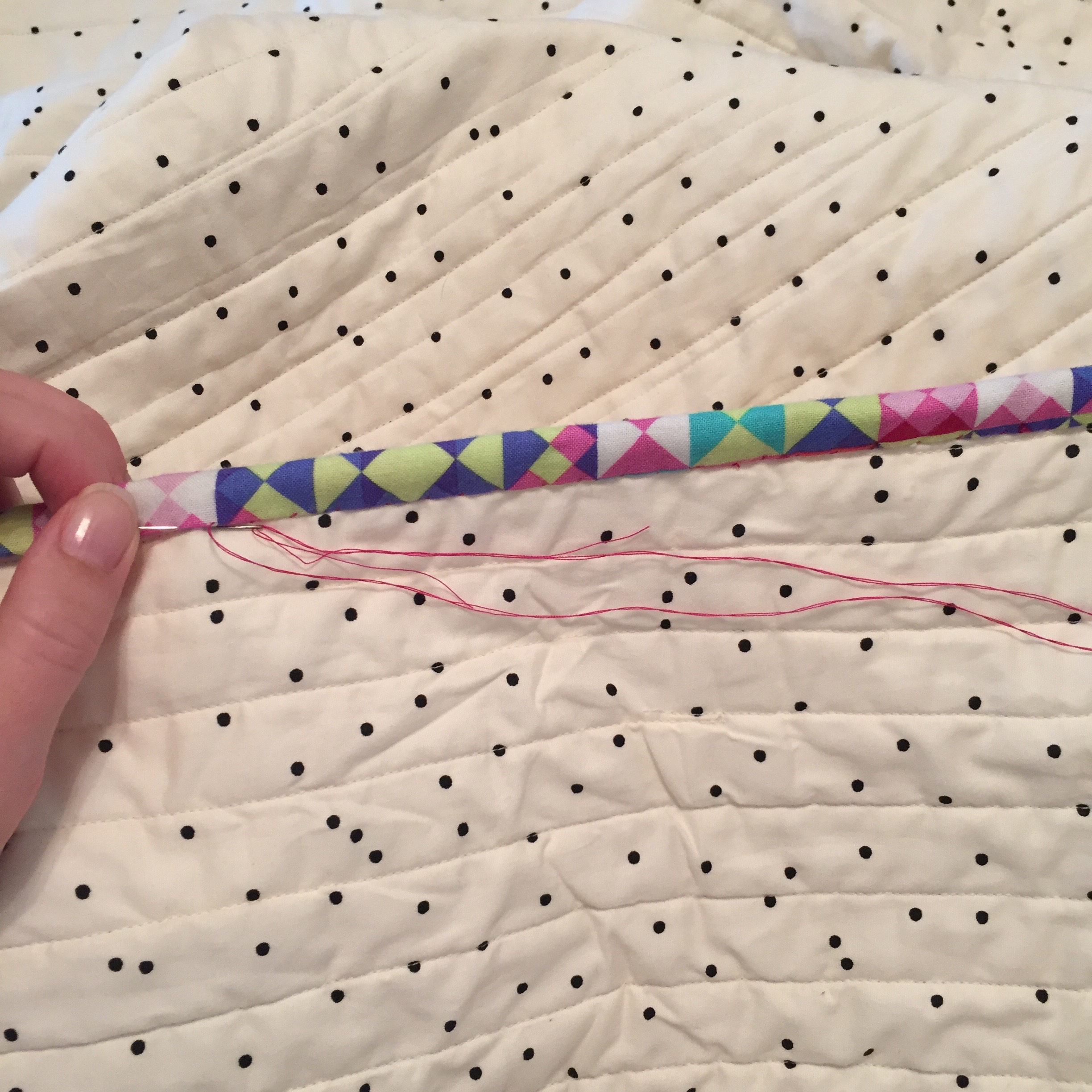 yes, I am one of those people who loves to hand sew the binding on the back