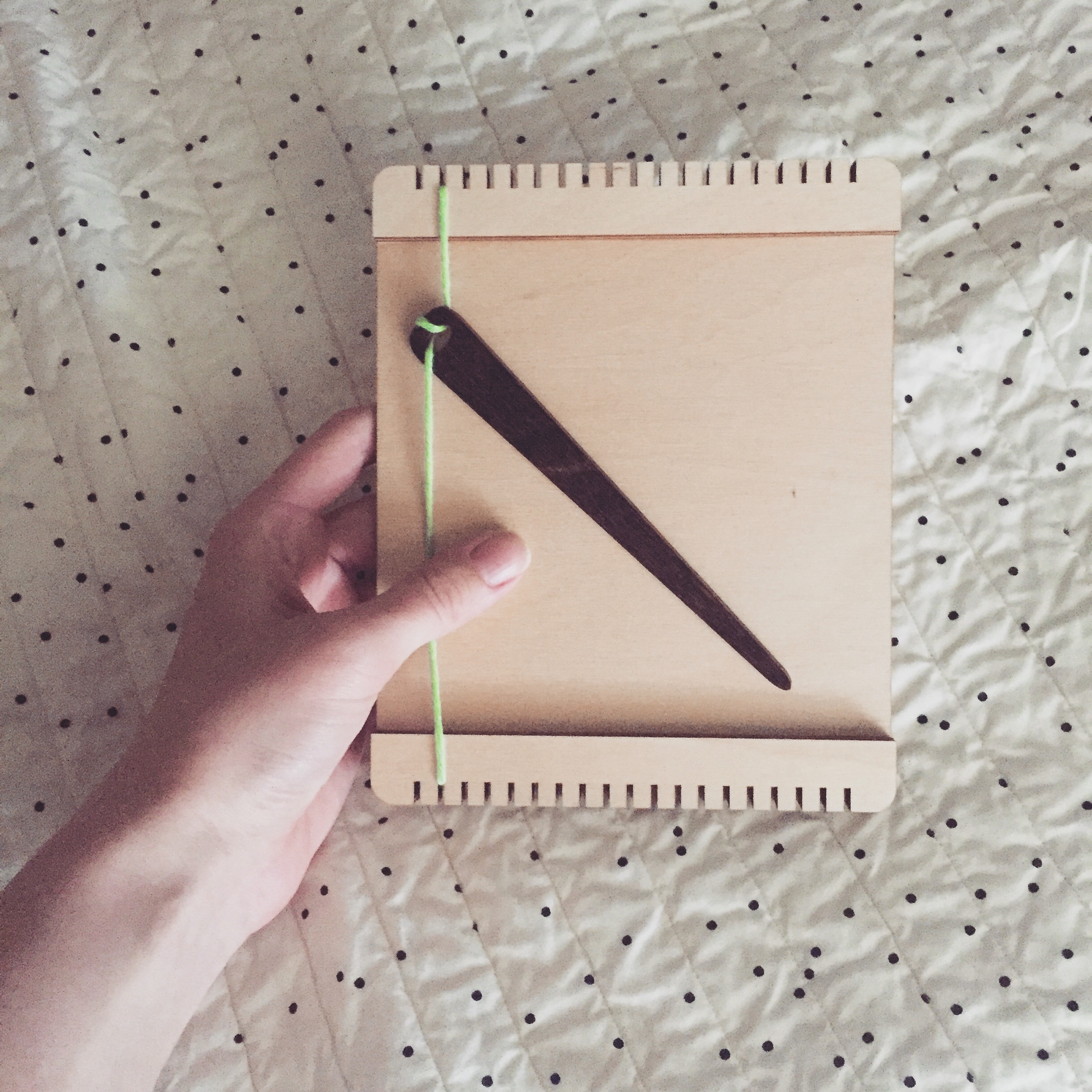 My cute and tiny mini loom from Purl & Loop . 