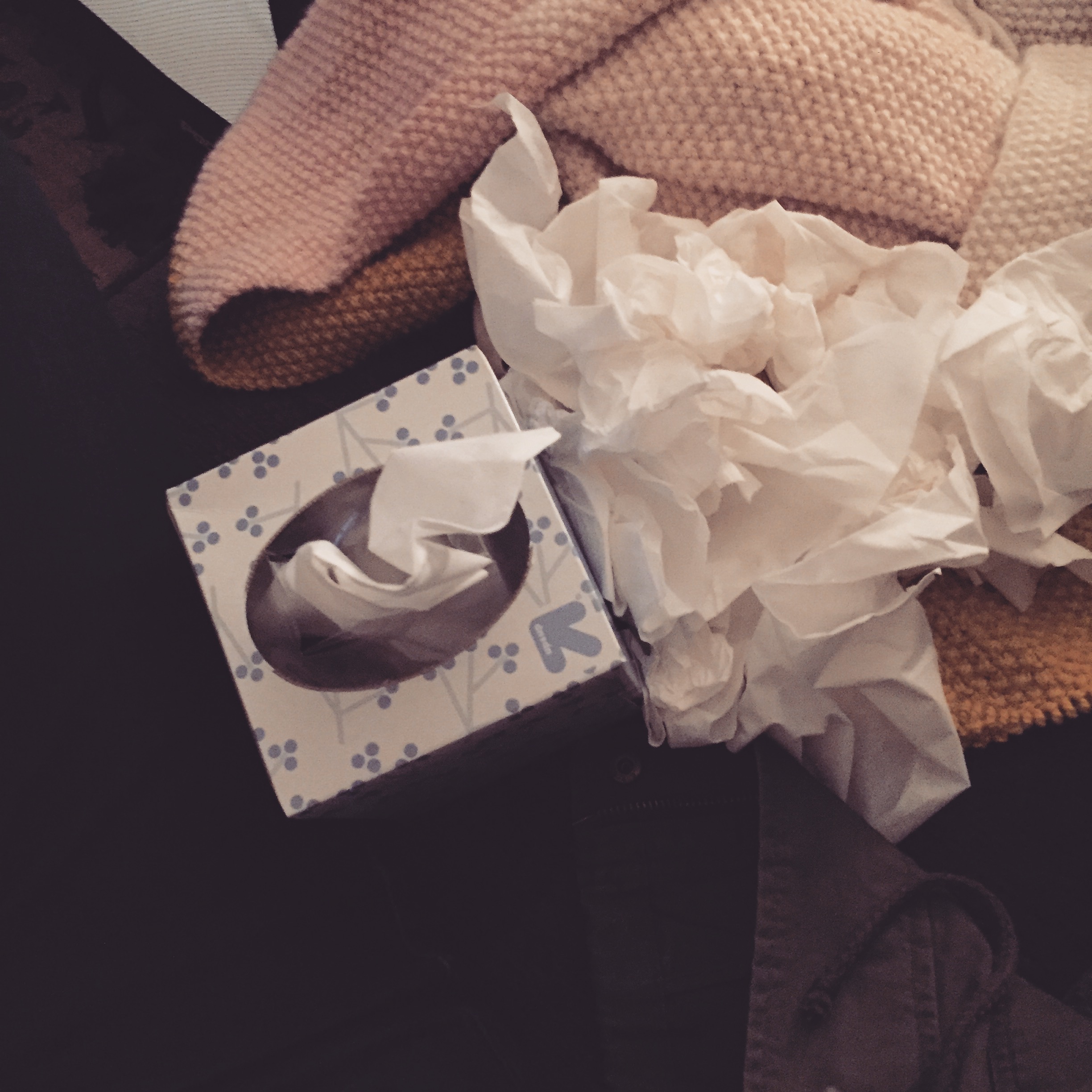 September 27, 2015- the night I finished Gilmore Girls; wrap and tissues present