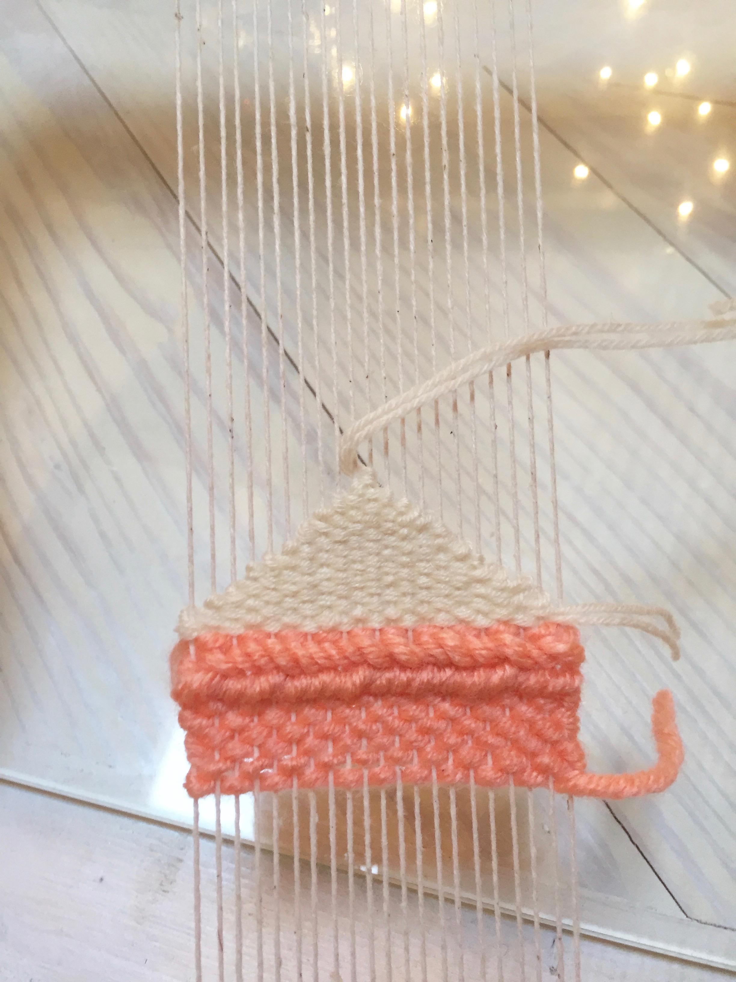 Soumak (the braided area) and my first woven triangle. 
