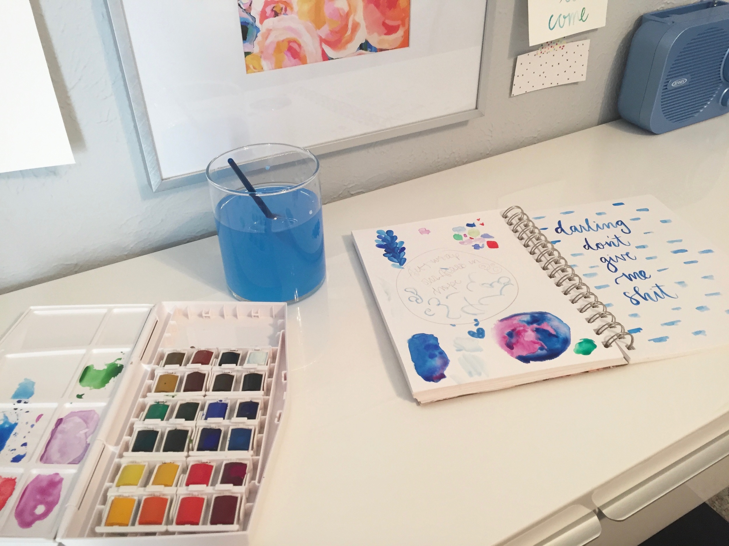 I got these Winsor and Newton watercolors for Christmas- I'm loving them! 