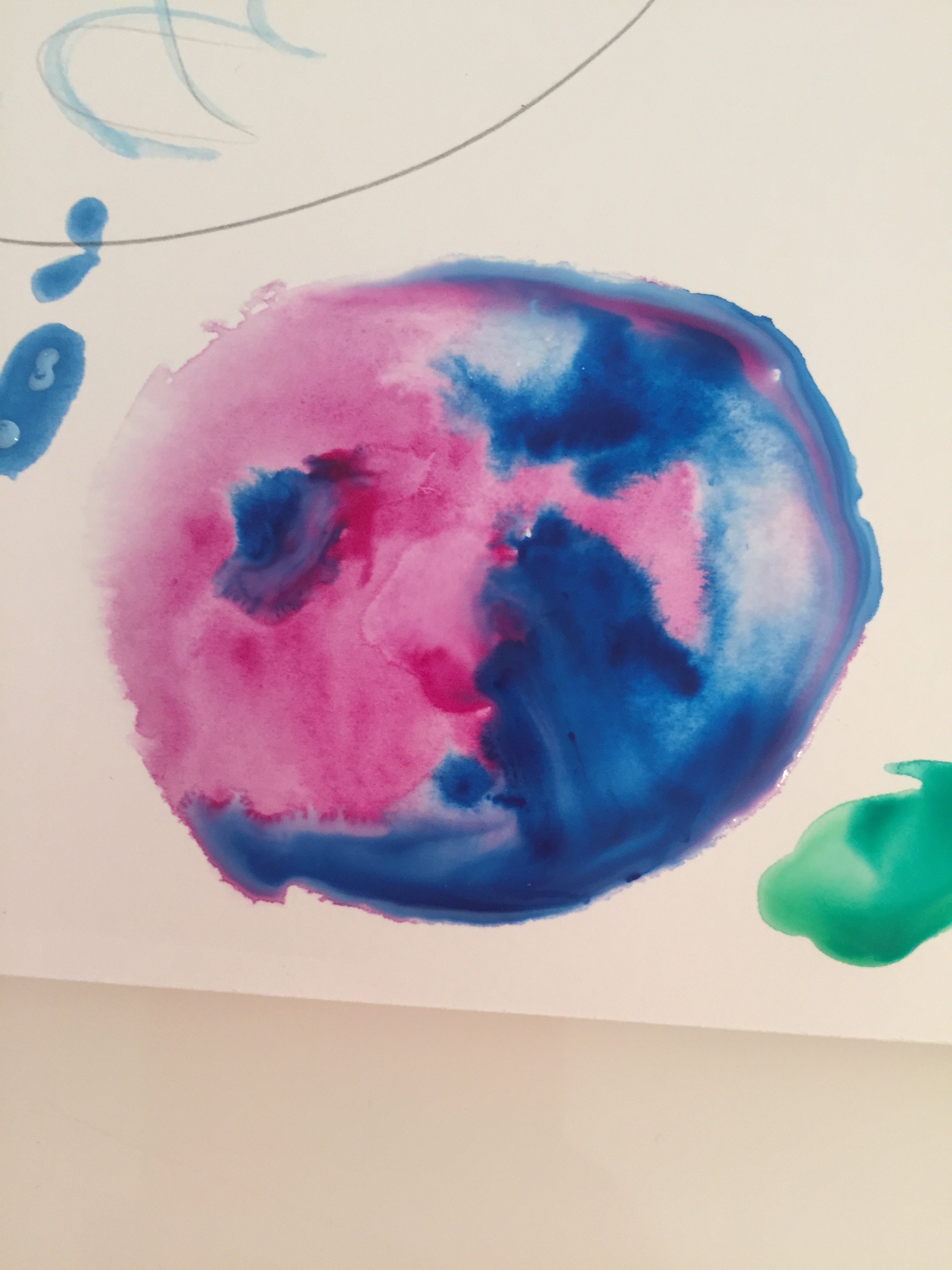 I love saturating the paper and then adding color to see what cool things it will do. I thought this looked like a pretty geode.