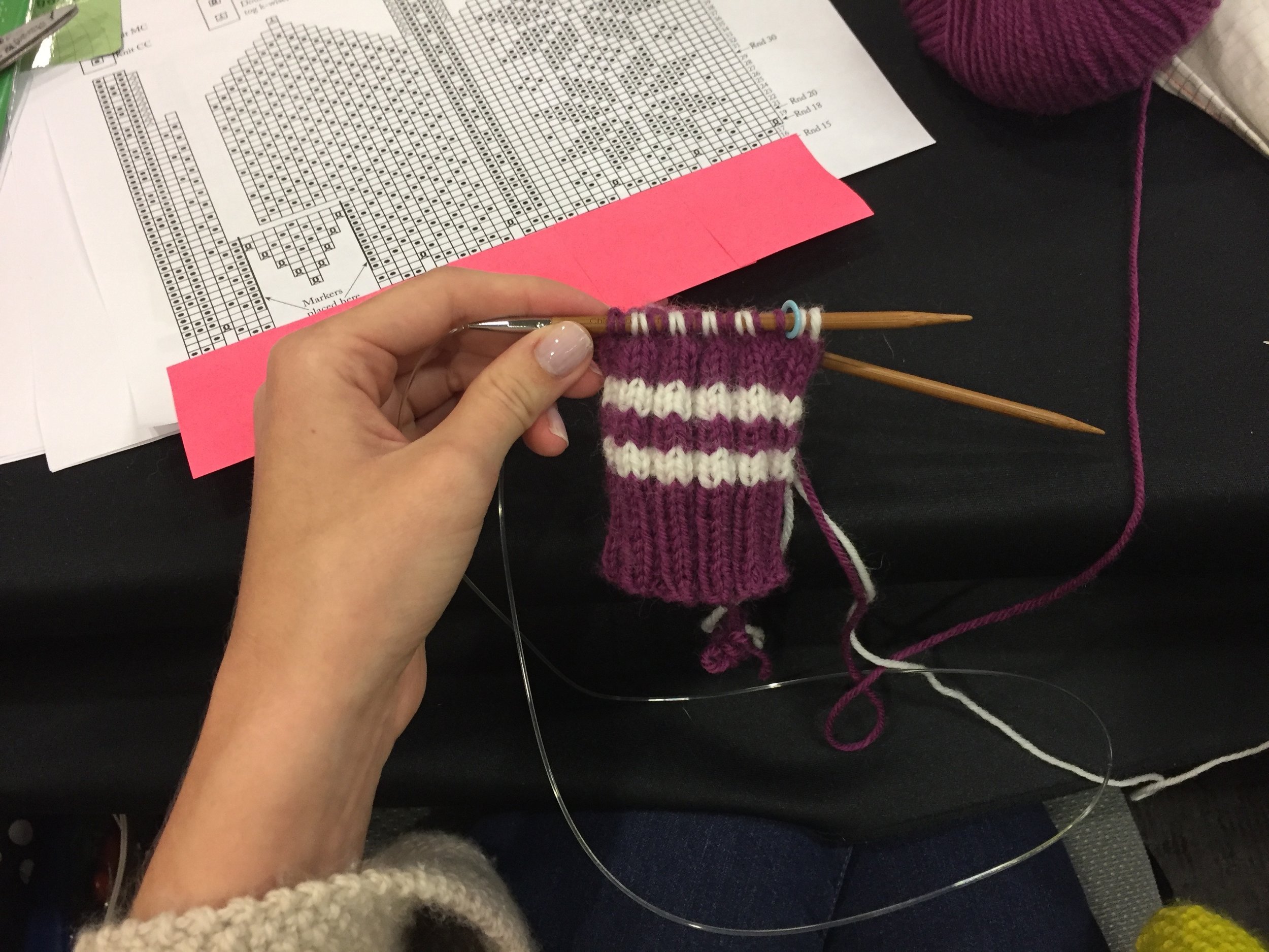 that row on the needles was my first stranded row ever!!! shoutout to all my instagram followers who liked and commented on this pic even though they had no idea what I was talking about 🙃