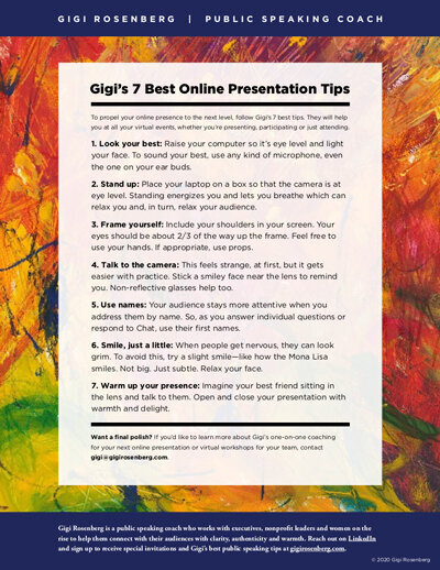 travl hale Triumferende Online Presentation Tips: Cheat Sheet — Gigi Rosenberg