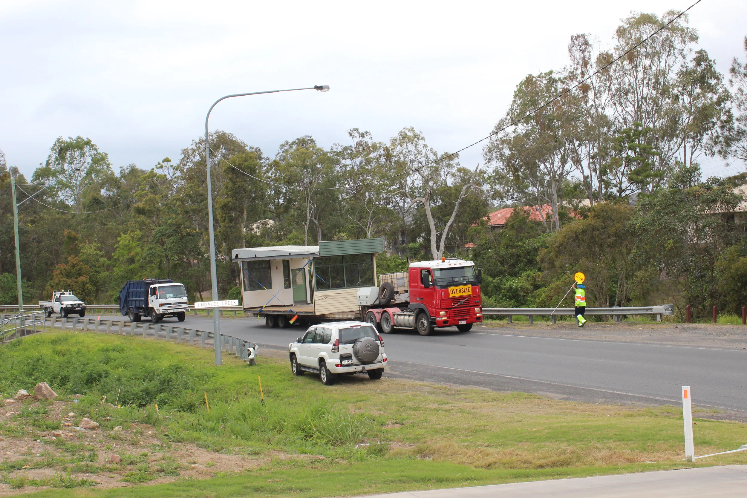 traffic control on monier road this morning